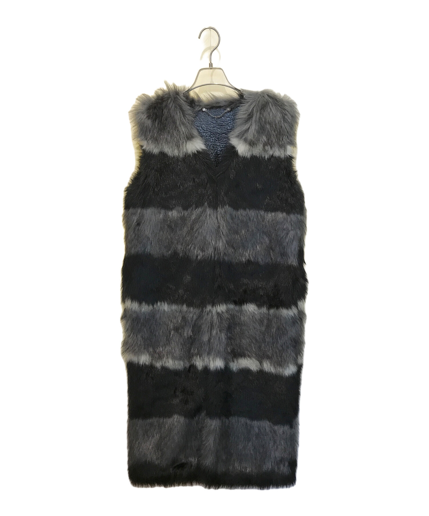 中古・古着通販】DIESEL (ディーゼル) ロングファーベスト ブラック 