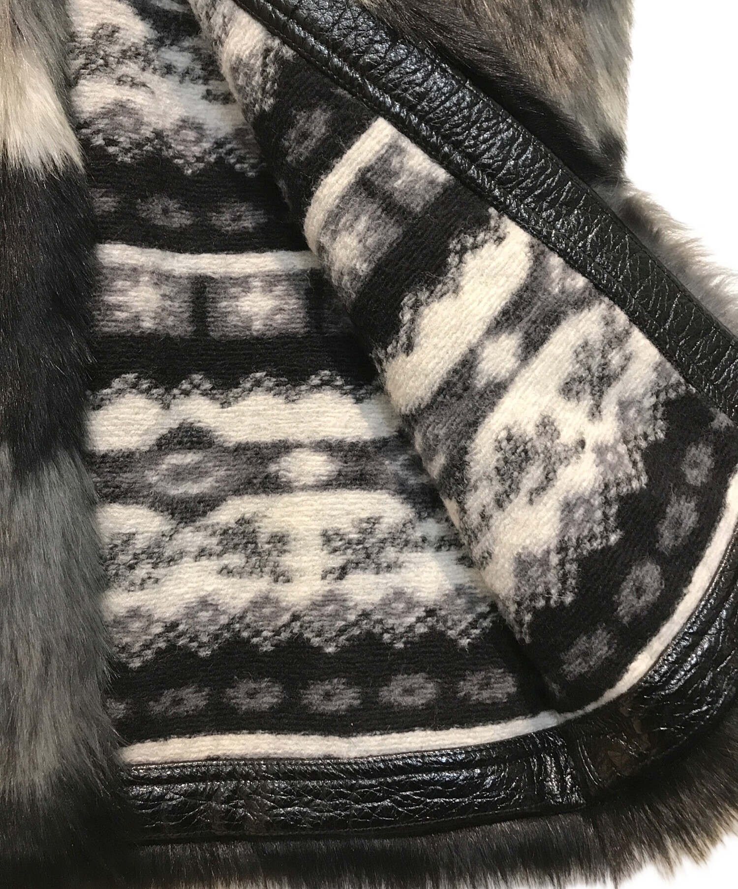 中古・古着通販】DIESEL (ディーゼル) ロングファーベスト ブラック 