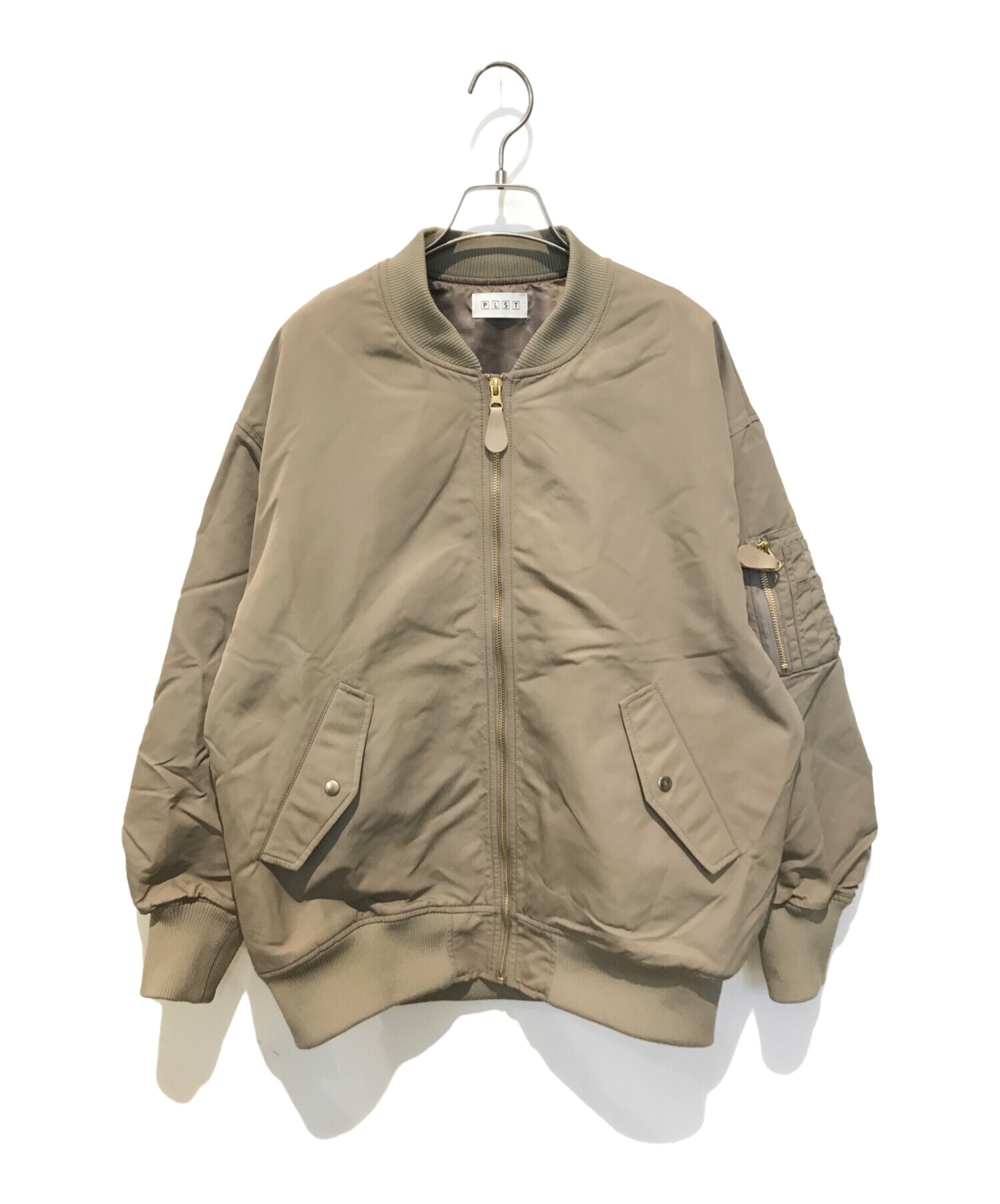 【新品未使用】PLST ベージュ フーデッドブルゾン S PLST(プラステ)公式 | フーデッドブルゾン(レディース)
