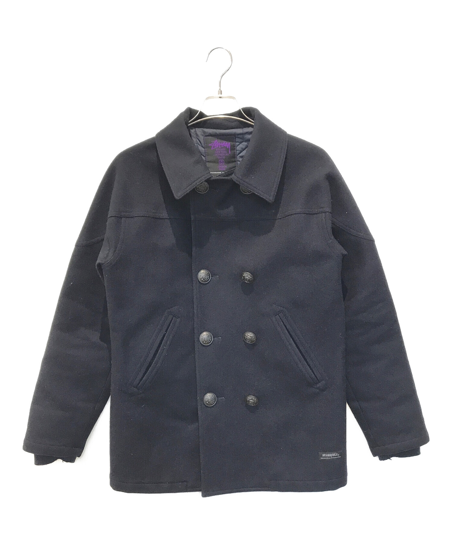 STUSSYコート | STUSSY ステューシー ピーコート L チャコールグレー