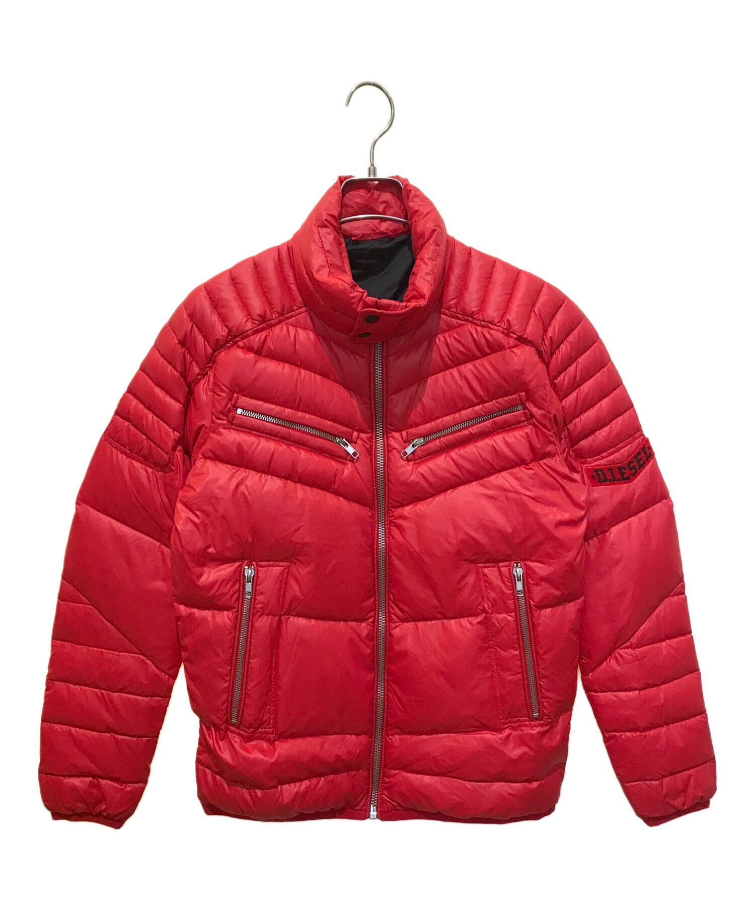 中古・古着通販】DIESEL (ディーゼル) ダウンジャケット レッド サイズ 