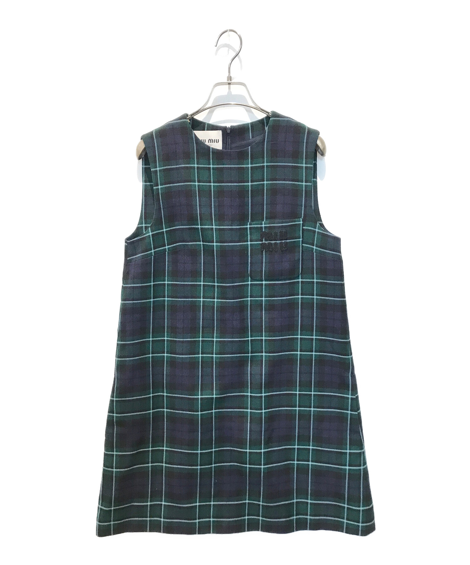 miumiu ワンピース タータンチェックミニドレス