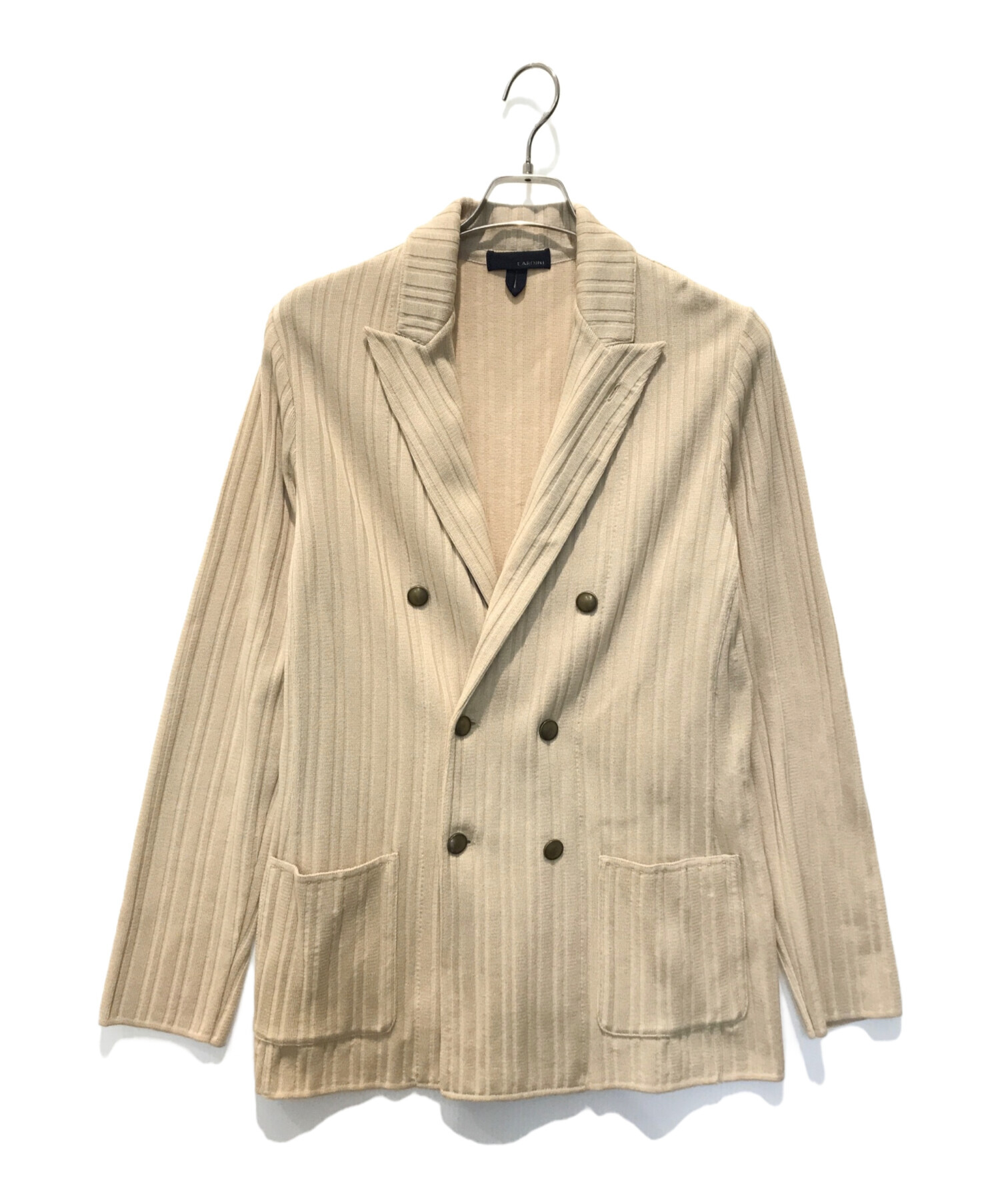 ラルディーニのベージュニットダブルジャケット LARDINI ラルディーニ ダブルジャケット ベージュ 【公式通販】