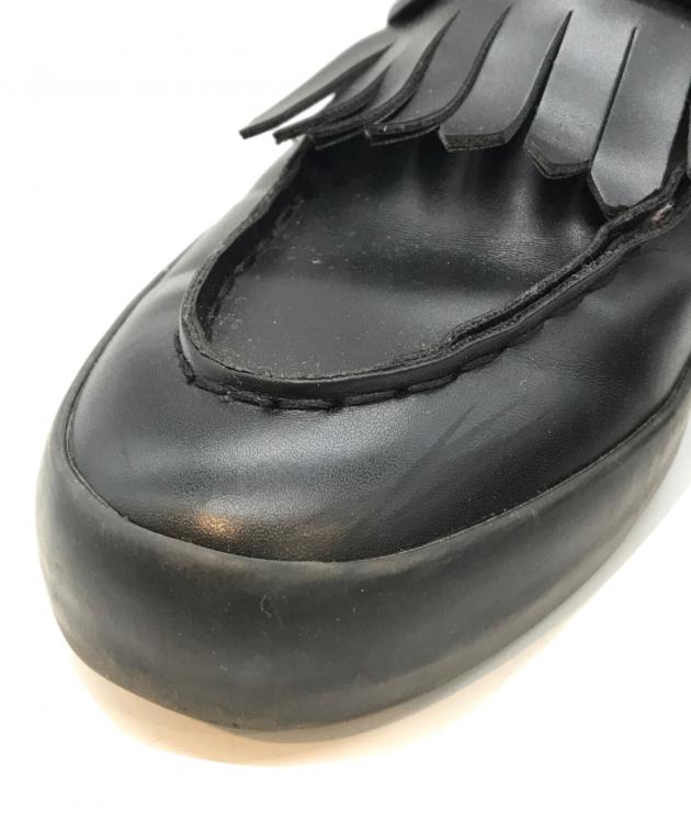 ZUCCa キルトシューズ ローファー ブラック 中古・古着通販】ZUCCA (ズッカ) キルトプレートビットローファー