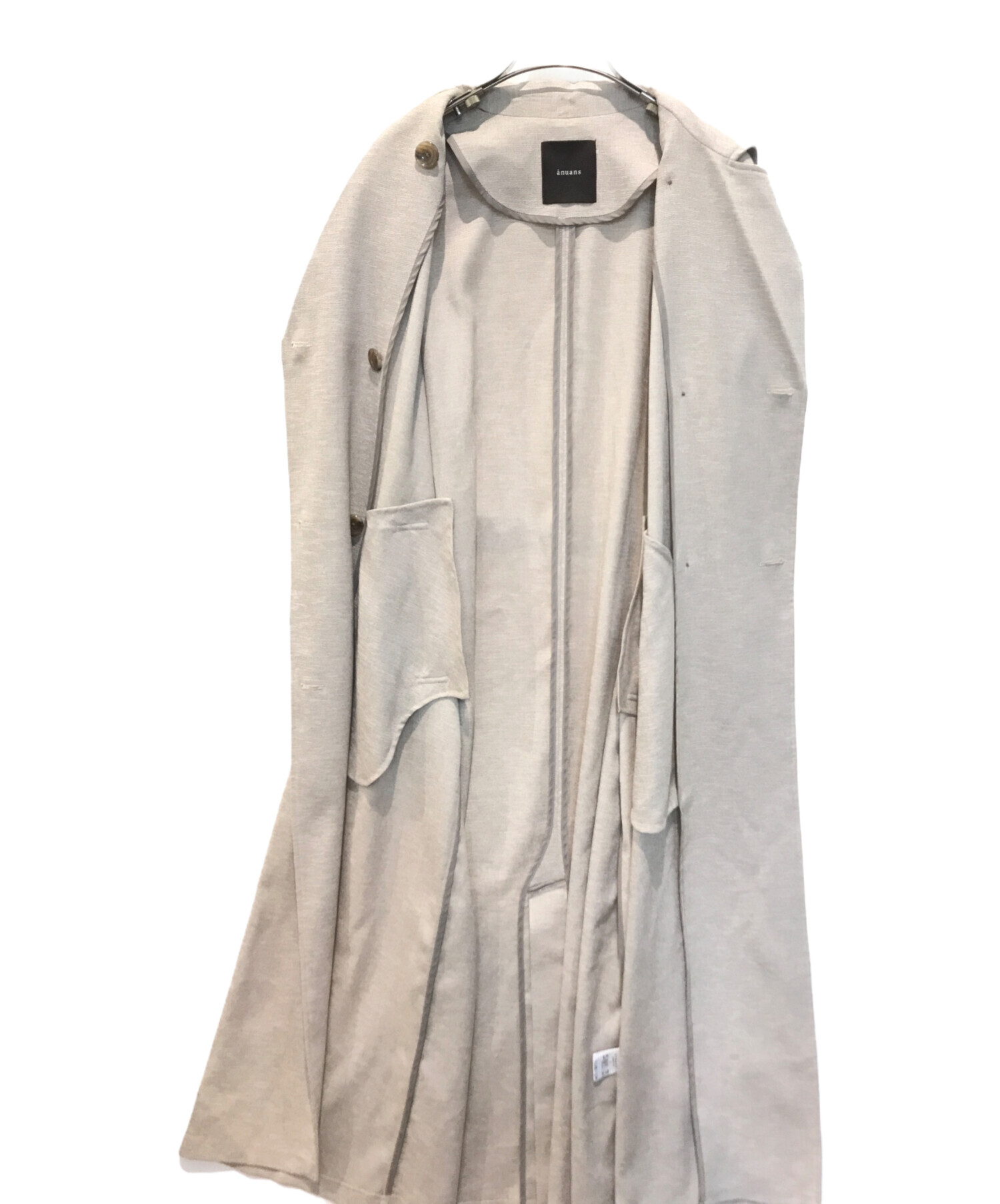 新品・未使用　anuans リネンライクロングジレ アニュアンス anuans リネンライクロングジレ （KHAKI） -ファッション