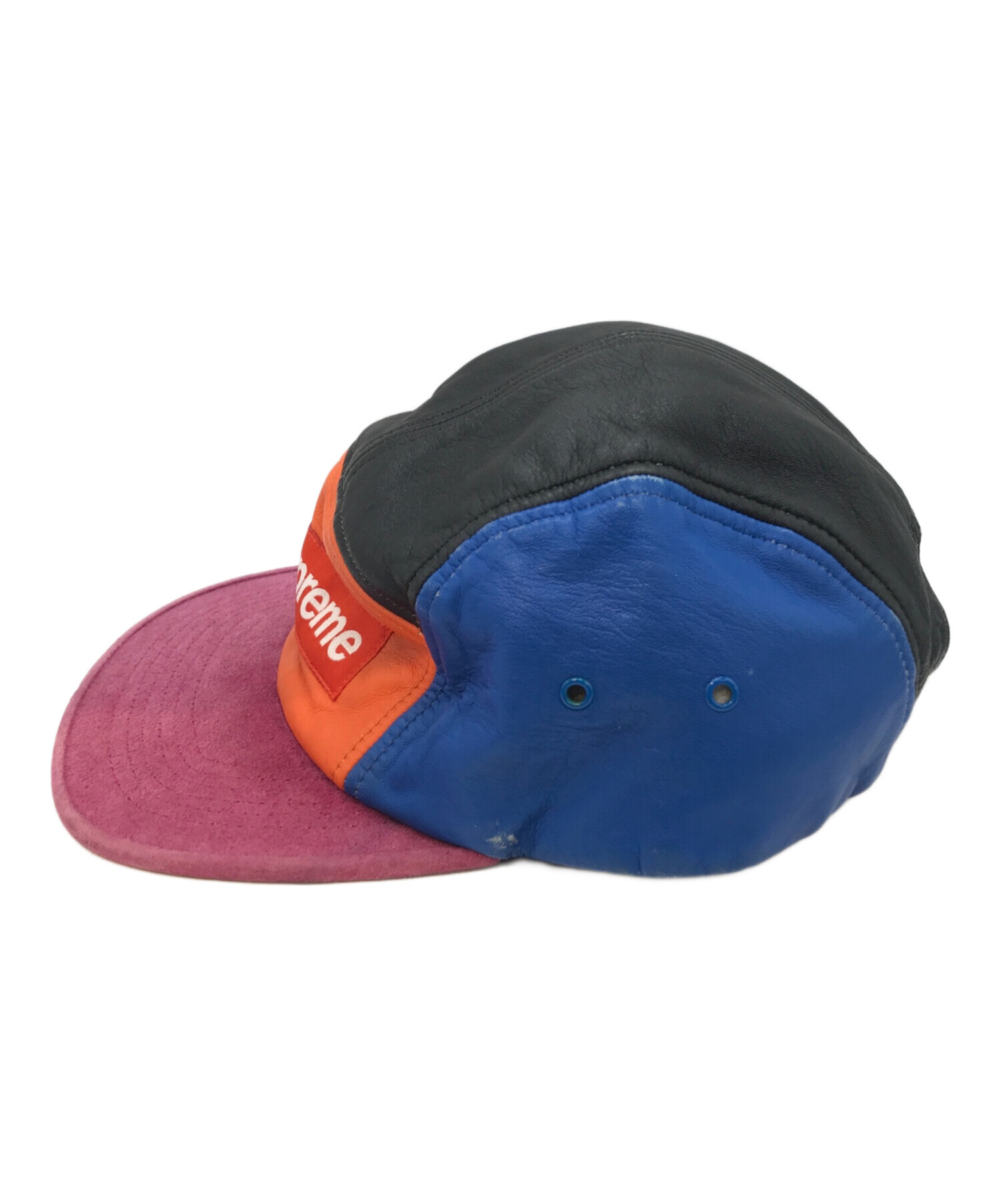 Supreme Leather / Suede 5 Panel Camp Cap Box Logo leather hat
