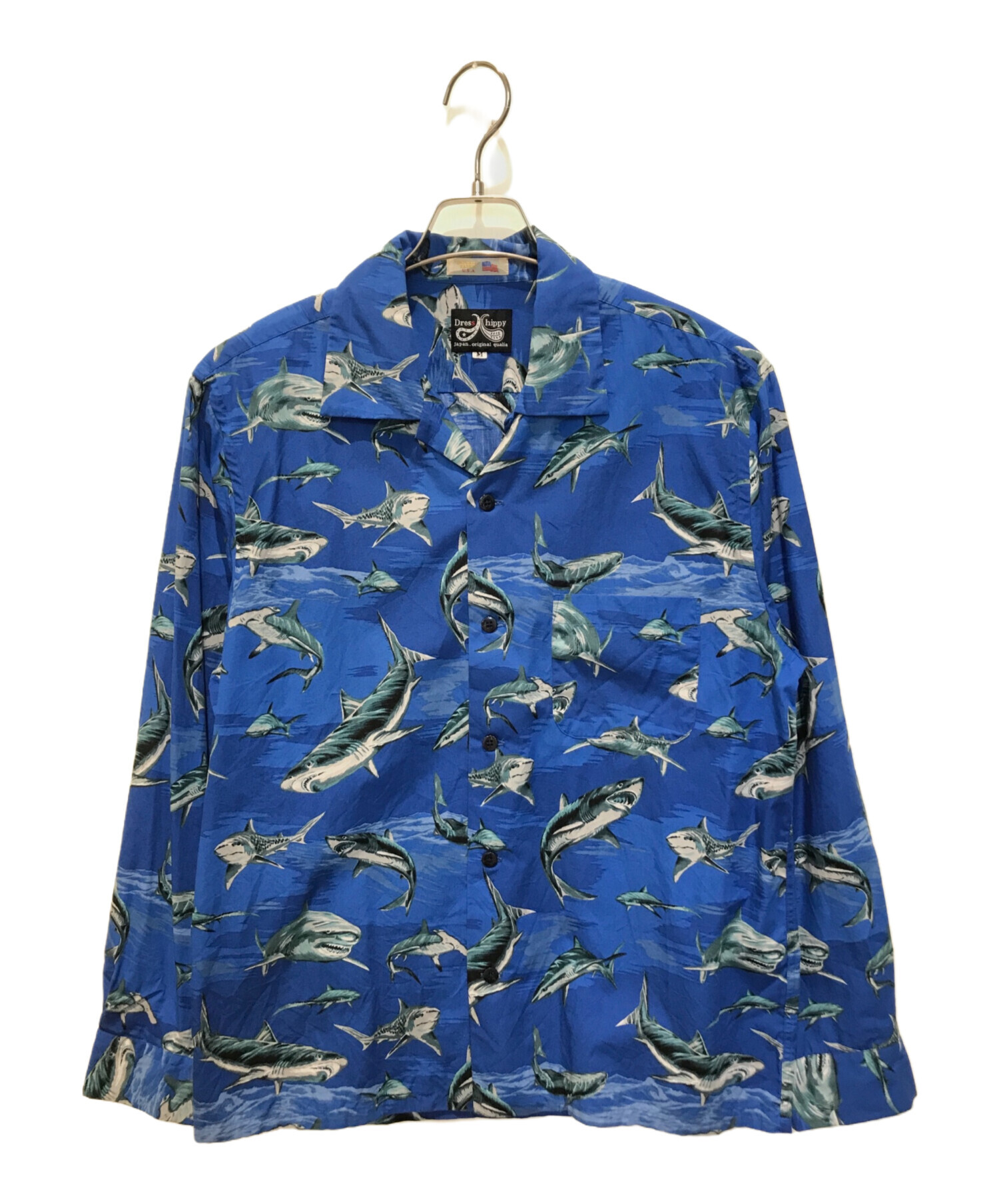 中古・古着通販】DRESS HIPPY (ドレスヒッピー) 鮫柄シャツ ブルー