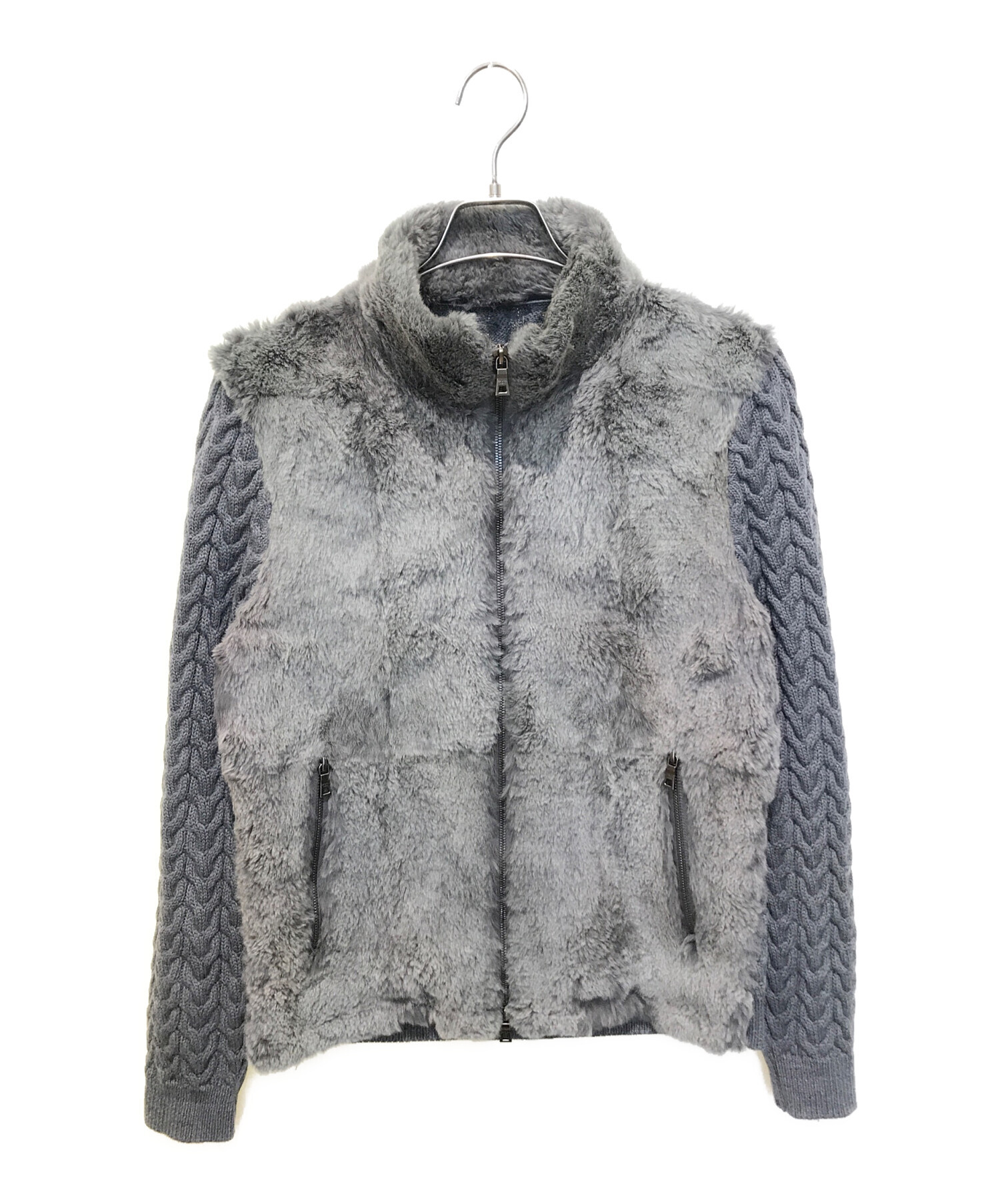 EPoca エポカ☆ベージュ エポカ ラビットファー付きニットジャケット