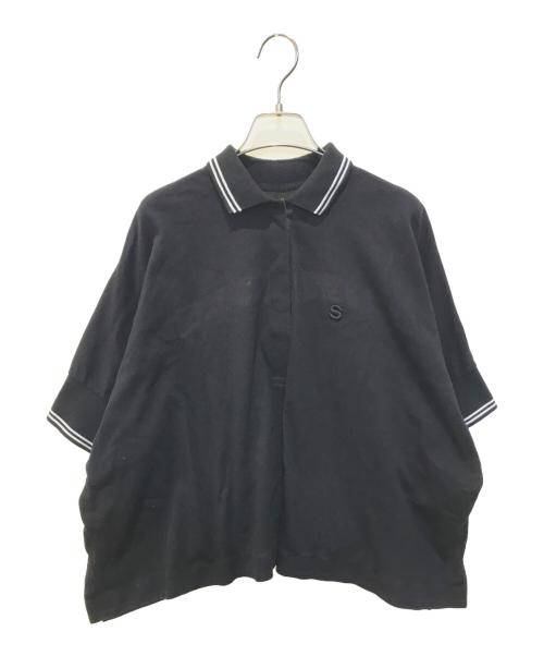 【完売品】sacai ポロシャツブラック　21-05482 中古・古着通販】sacai (サカイ) COTTON JERSEY POLO SHIRT ブラック