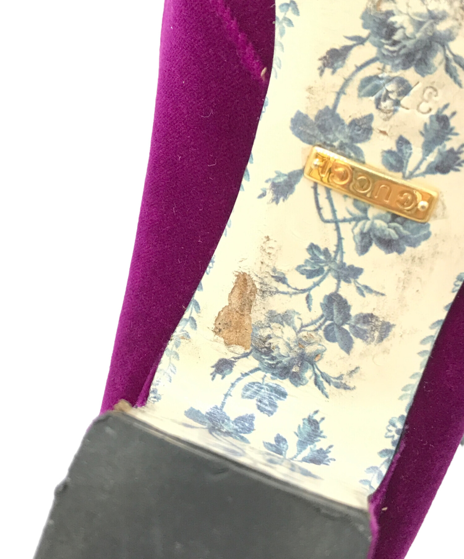 中古・古着通販】GUCCI (グッチ) GGベロアパンプス 526465 パープル