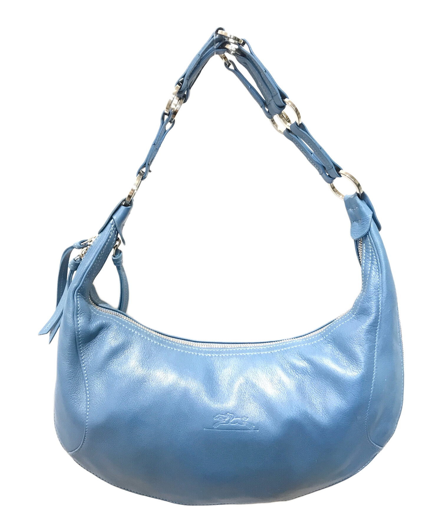 中古・古着通販】LONGCHAMP (ロンシャン) レザーバッグ ブルー 