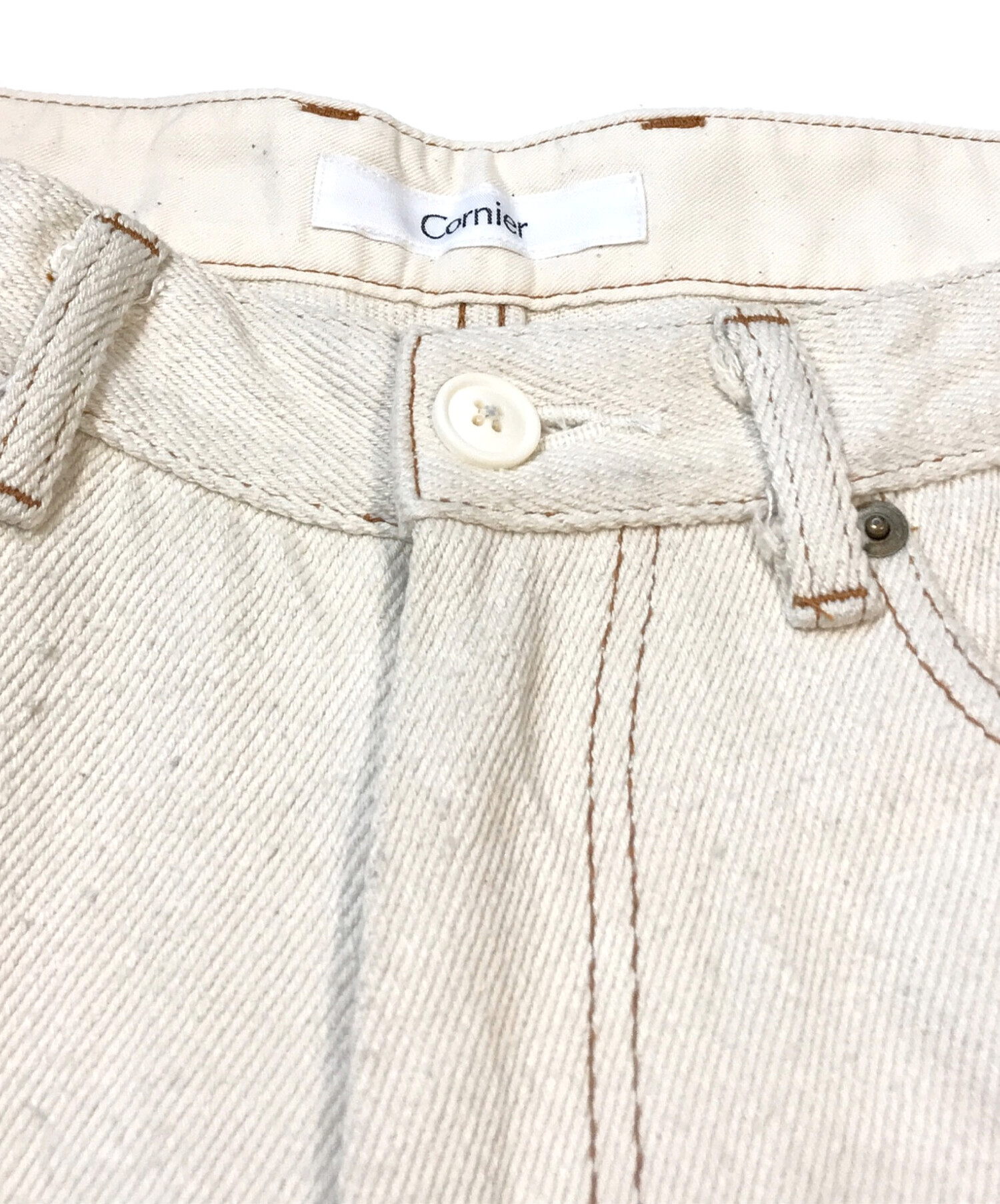 Cornier / SILK NEP DENIM PANTS オフホワイト　M SILK NEP DENIM PANTS｜WHITE – Cornier