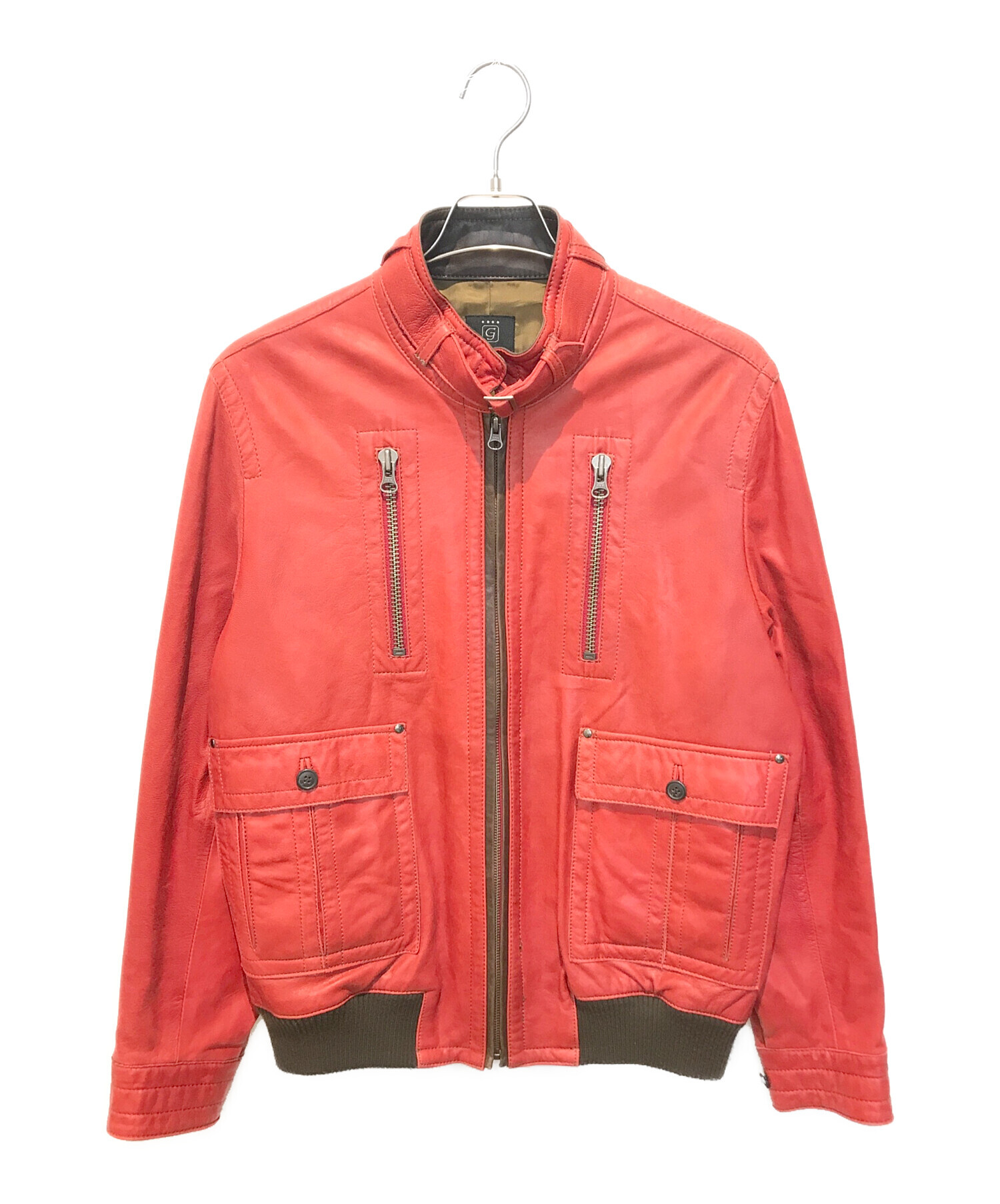 中古・古着通販】G-Stage (ジーステージ) レザージャケット レッド