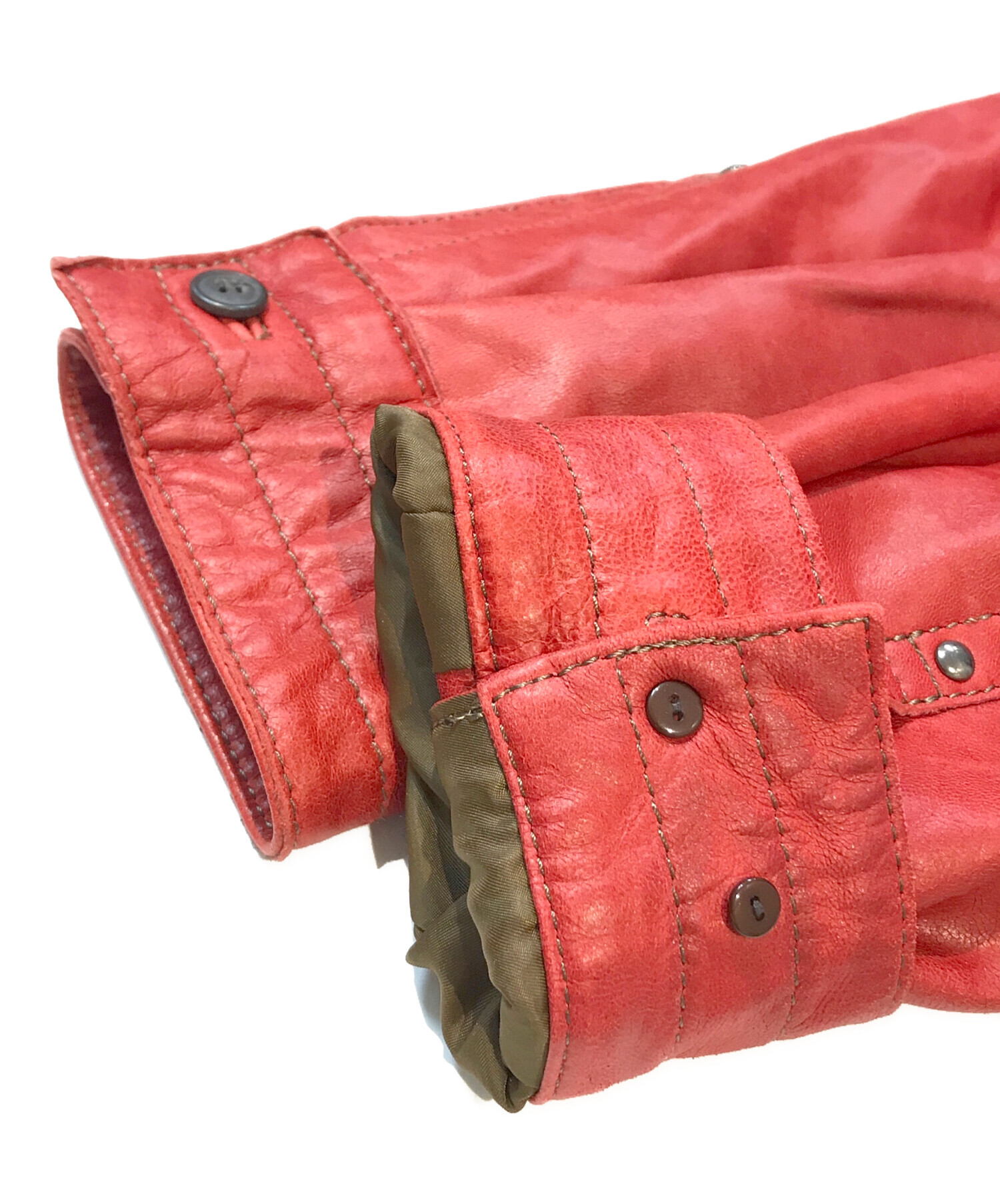 中古・古着通販】G-Stage (ジーステージ) レザージャケット レッド