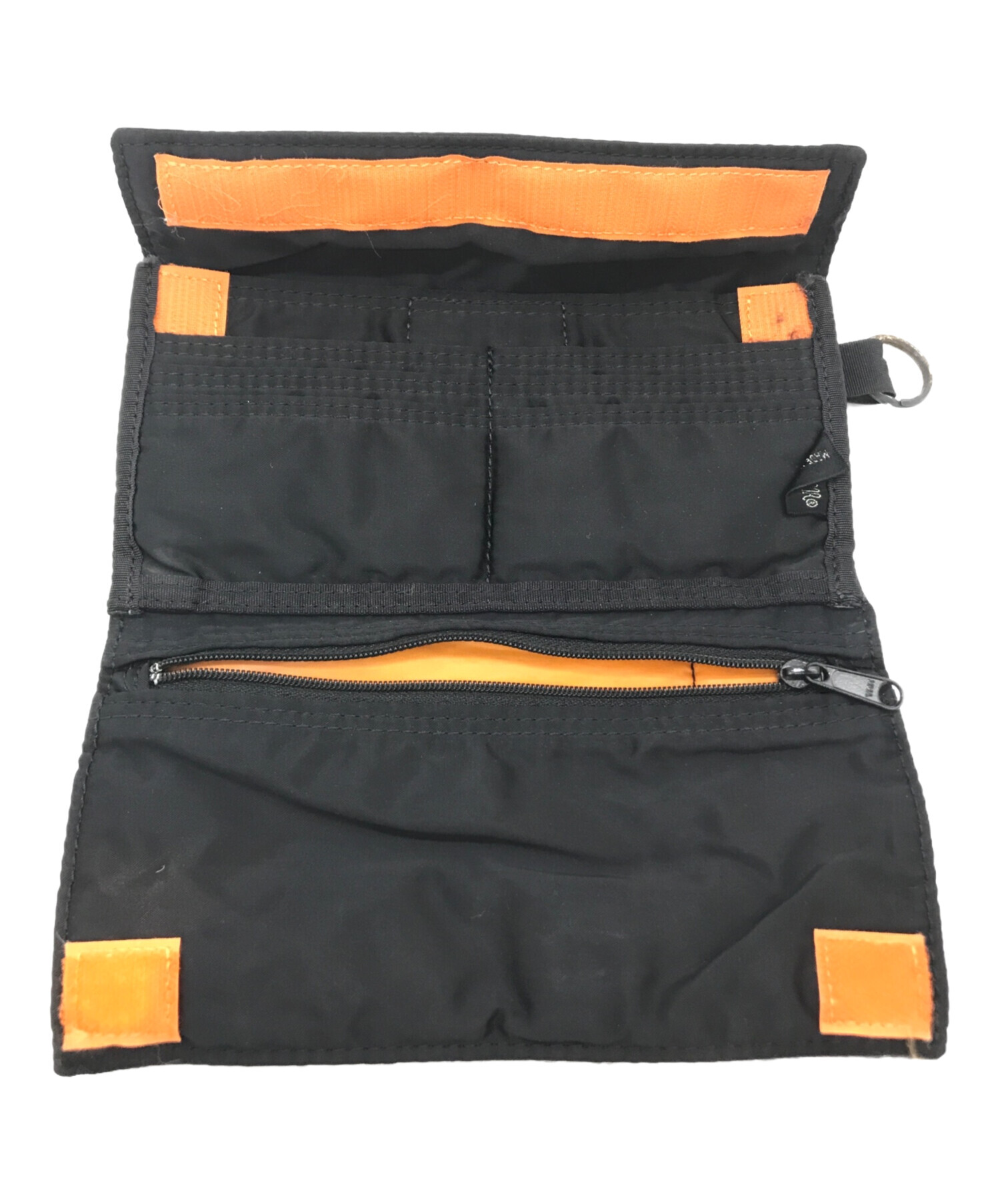 【新品同様】ポーター タンカー 三つ折りウォレット ブラック×オレンジ【管:N】 中古・古着通販】PORTER (ポーター) タンカーウォレット 622-08980