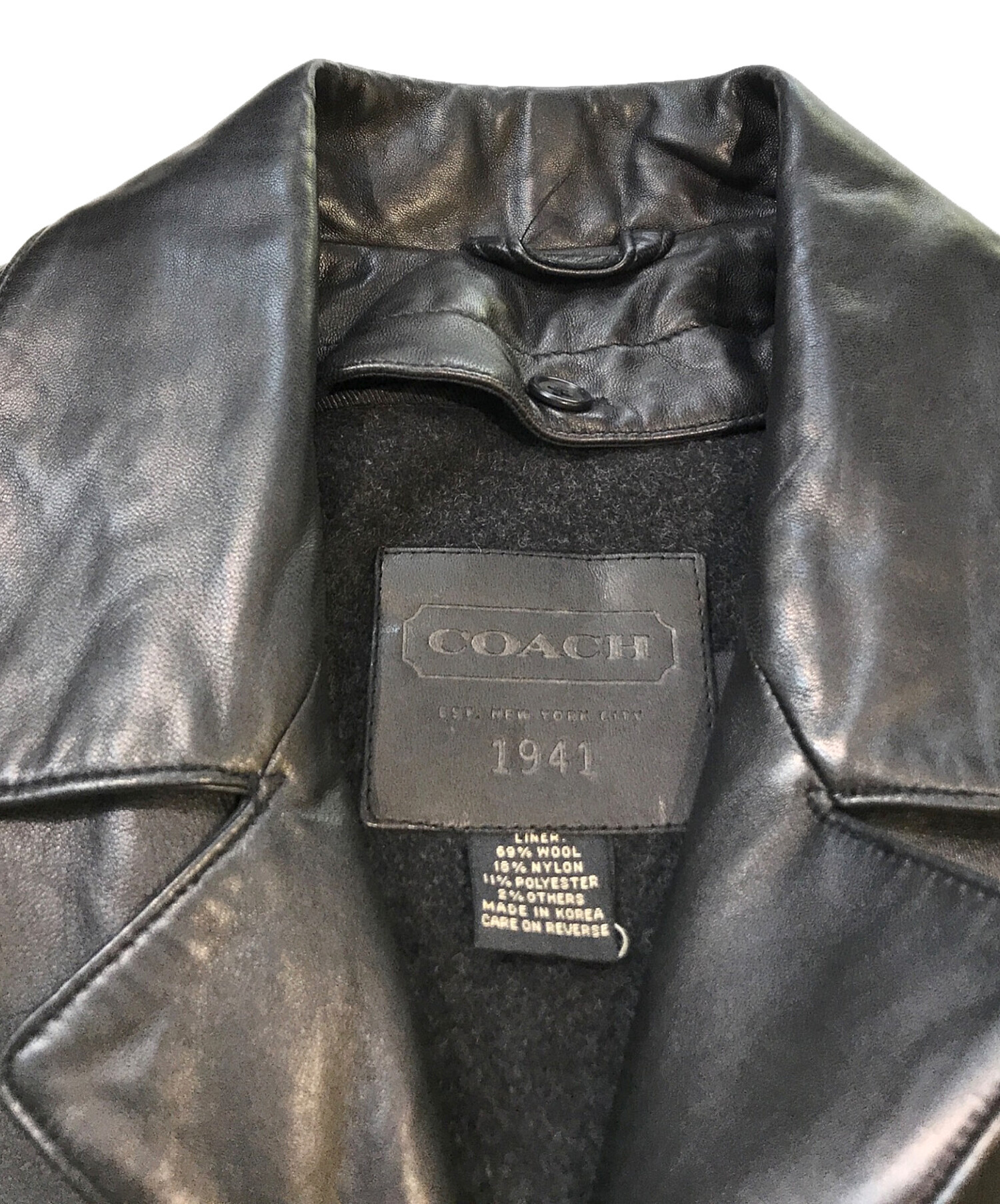 中古・古着通販】COACH (コーチ) ライナー付きレザーカーコート