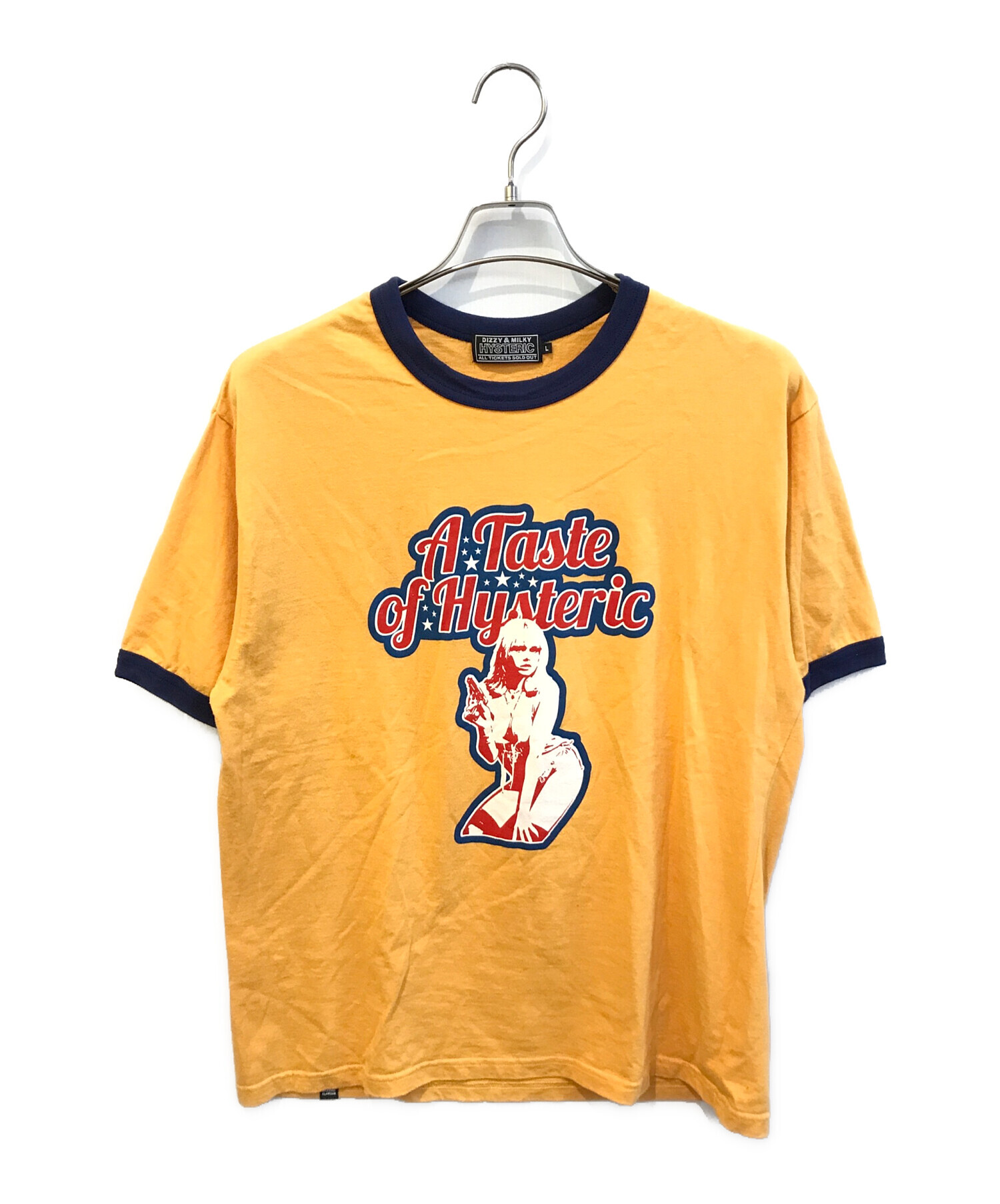 HYSTERIC GLAMOUR　Tシャツ　フリー　黄色　初期　旧タグ 中古・古着通販】Hysteric Glamour (ヒステリックグラマー) ポケットT