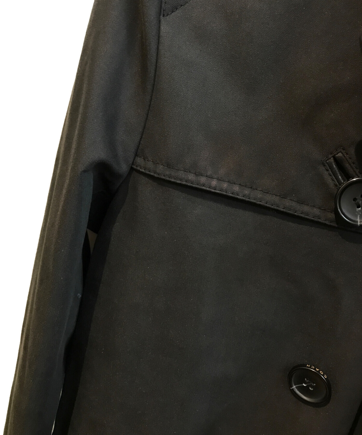 中古・古着通販】COACH (コーチ) トレンチコート ブラック サイズ:S