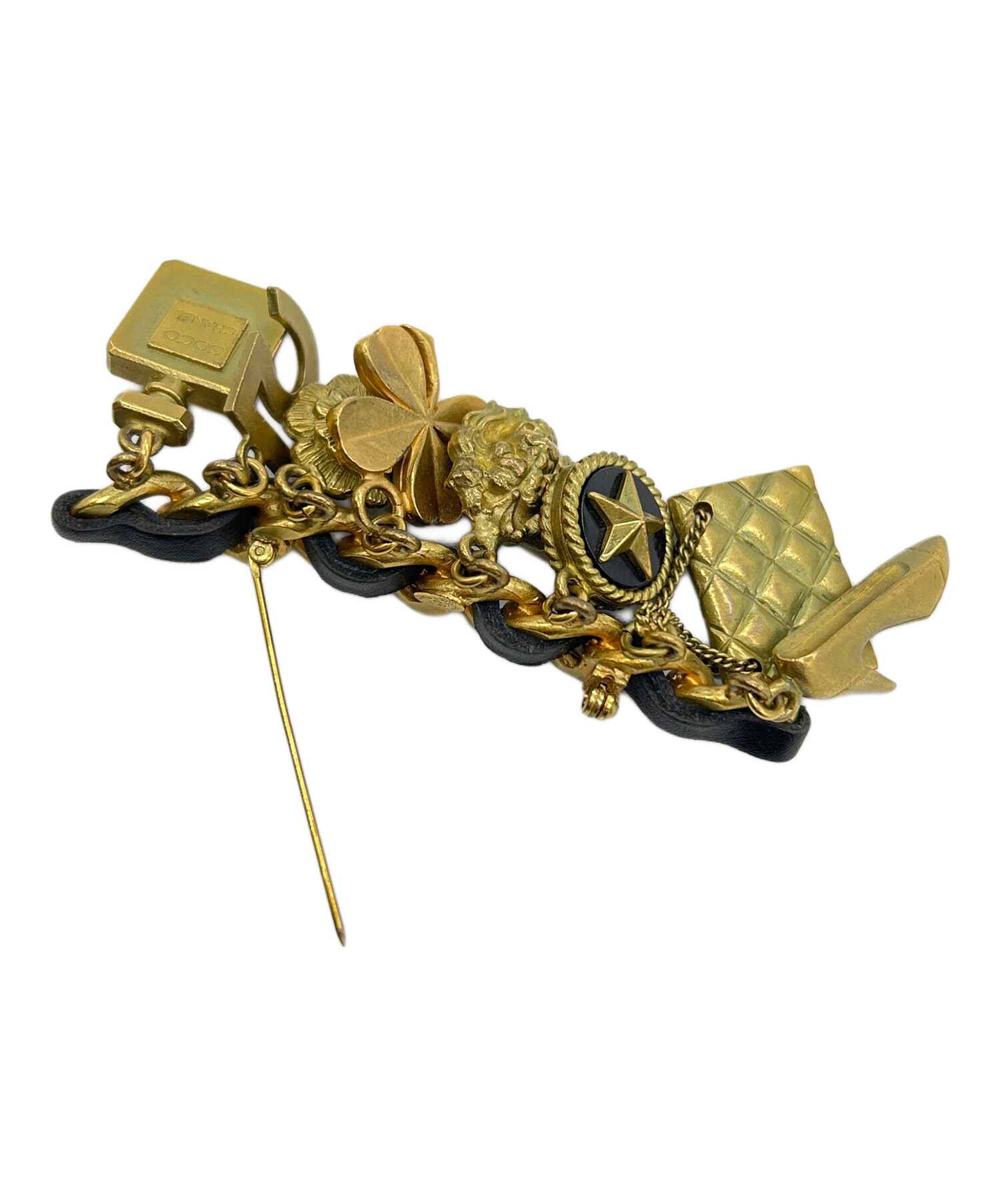 ☆美品☆ビンテージシャネル クロスブローチ☆1990年代☆ゴールド 中古・古着通販】CHANEL (シャネル) 8連アイコンモチーフブローチ