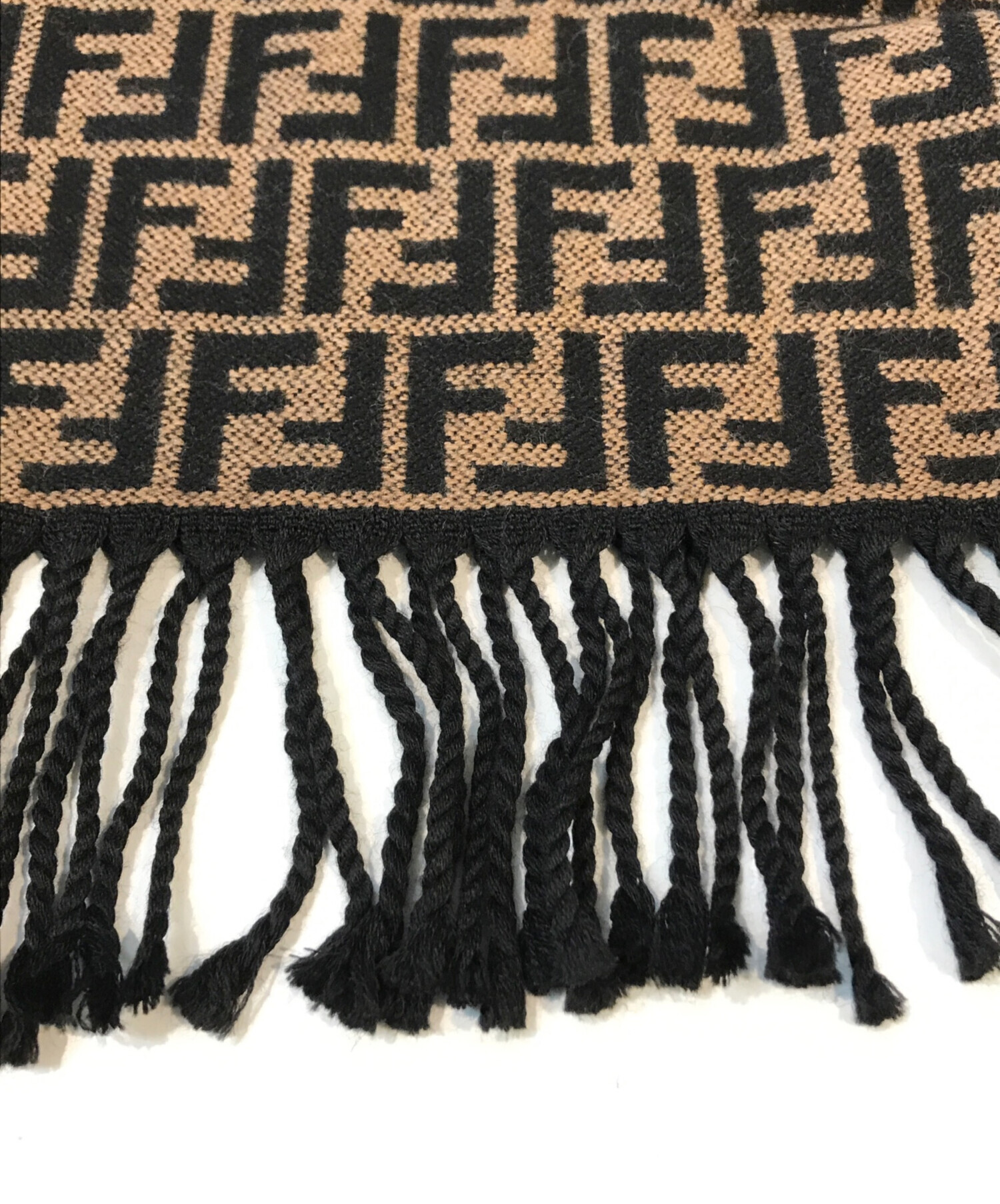 中古・古着通販】FENDI (フェンディ) FFロゴズッカ柄ウールマフラー