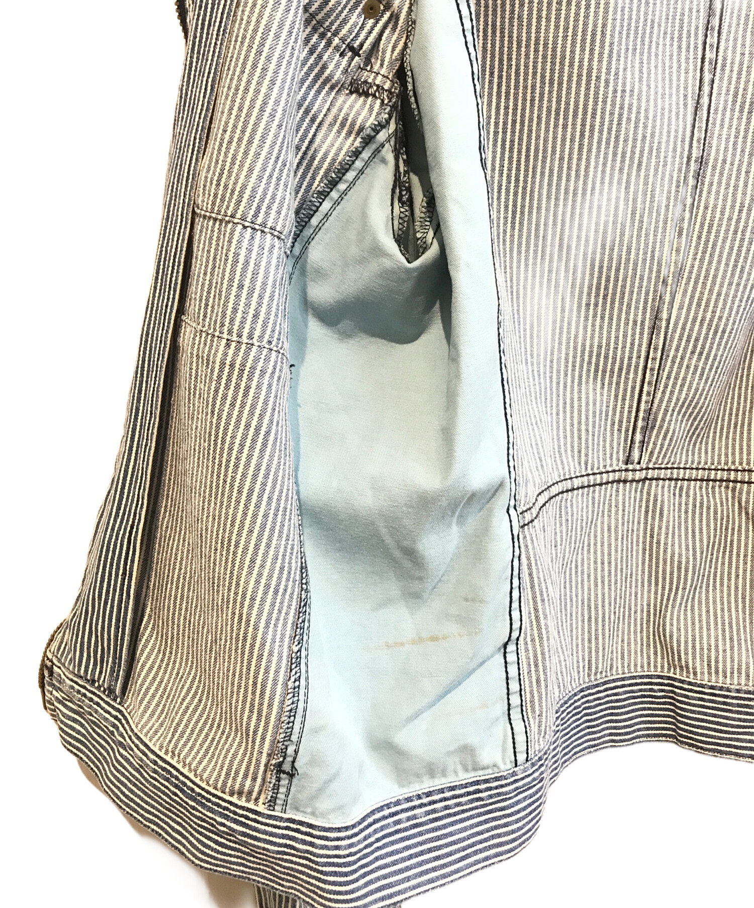 新品★タグ付き　DIESEL ヒッコリージャケット 中古・古着通販】DIESEL (ディーゼル) ヒッコリーライダースジャケット