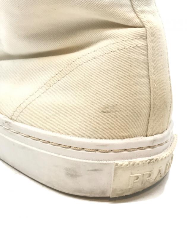 中古・古着通販】PRADA (プラダ) ハイカットスニーカー ホワイト