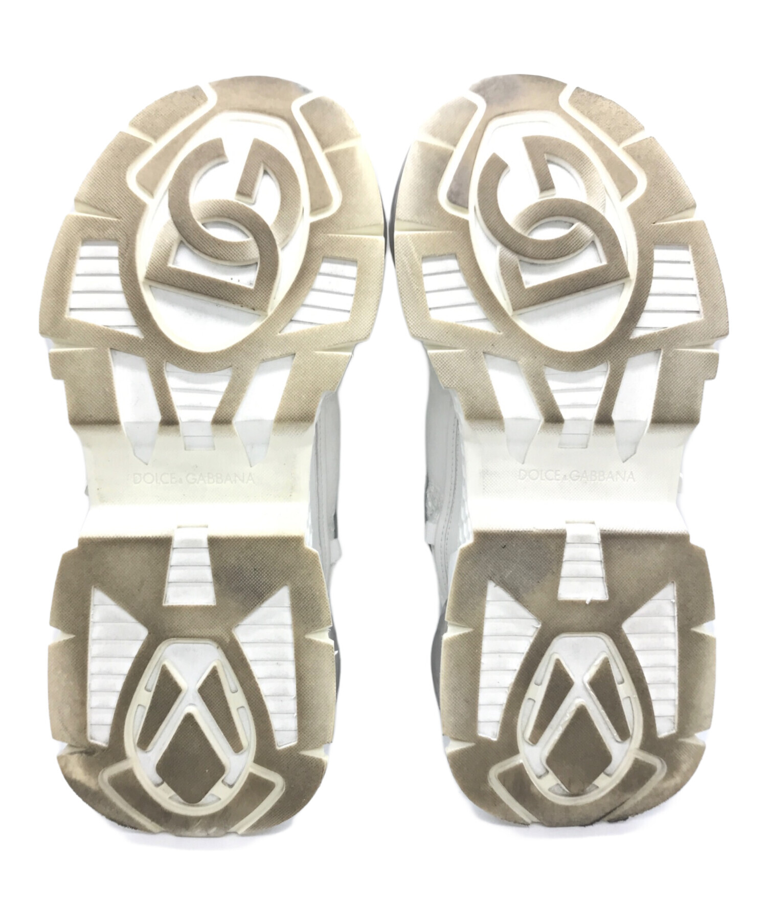 ドルチェ&ガッバーナローカットスニーカー ホワイト×ゴールド　厚底　正規品 中古・古着通販】DOLCE & GABBANA (ドルチェ＆ガッバーナ) ローカット