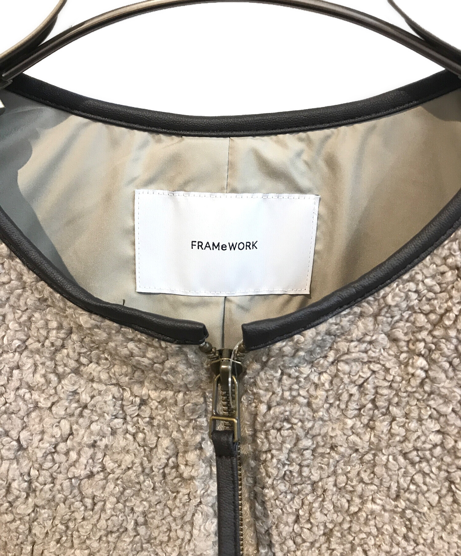 中古・古着通販】FRAMeWORK (フレームワーク) ボアベスト ベージュ