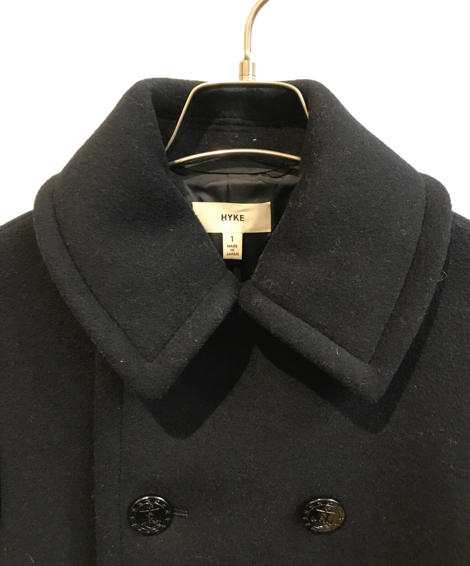 HYKE ハイク✨ウール メルトン ロングピーコート 1 中古・古着通販】HYKE (ハイク) ウールメルトンロングピーコート