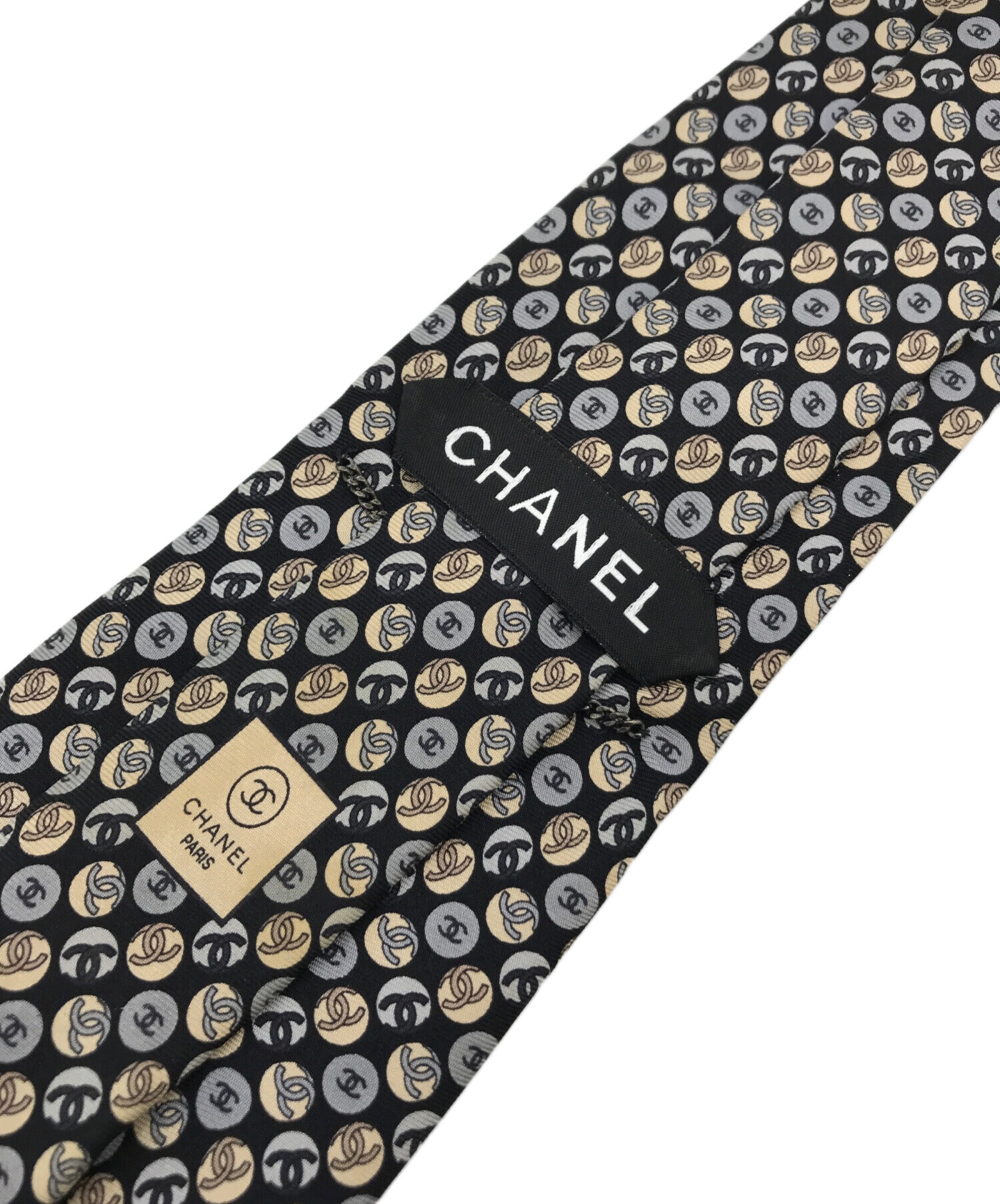 【新品未使用】CHANEL シャネル ネクタイ 総柄 ブラック 中古・古着通販】CHANEL (シャネル) 総柄ココマークネクタイ ブラック