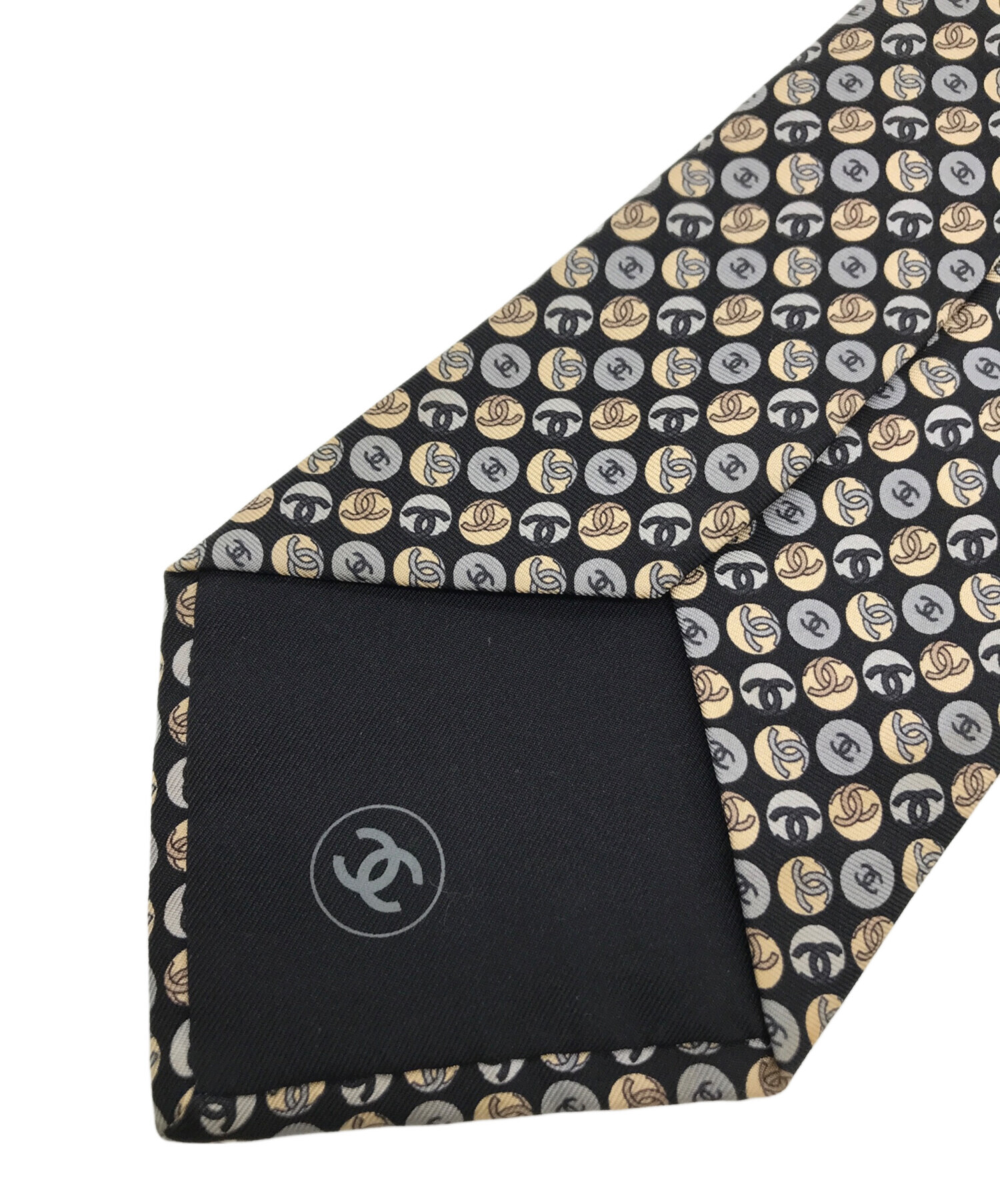 中古・古着通販】CHANEL (シャネル) 総柄ココマークネクタイ ブラック