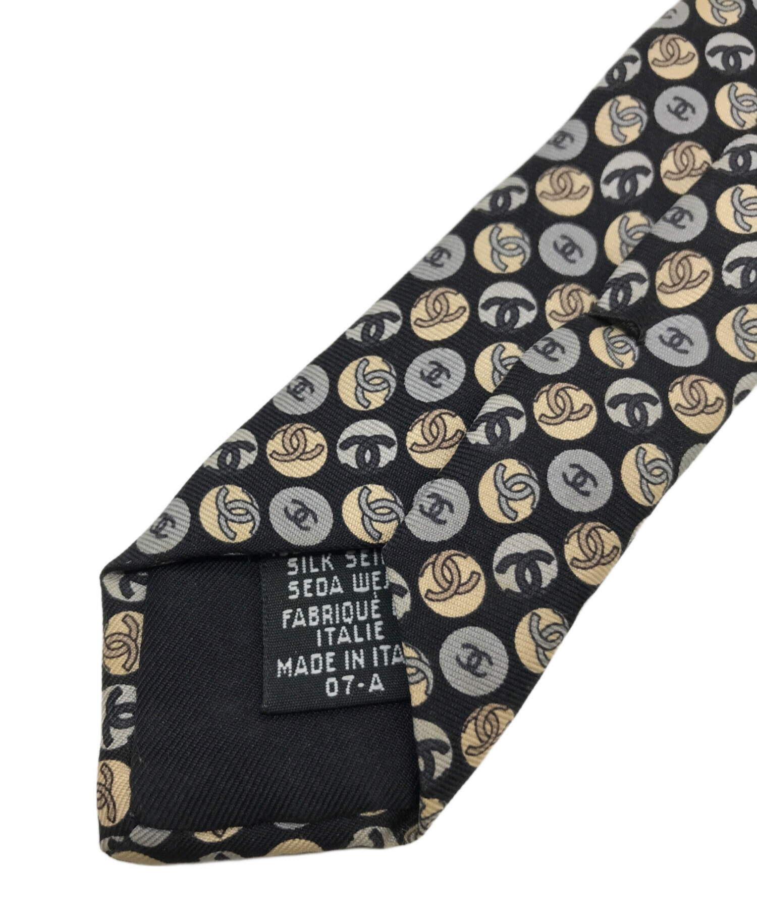 中古・古着通販】CHANEL (シャネル) 総柄ココマークネクタイ ブラック