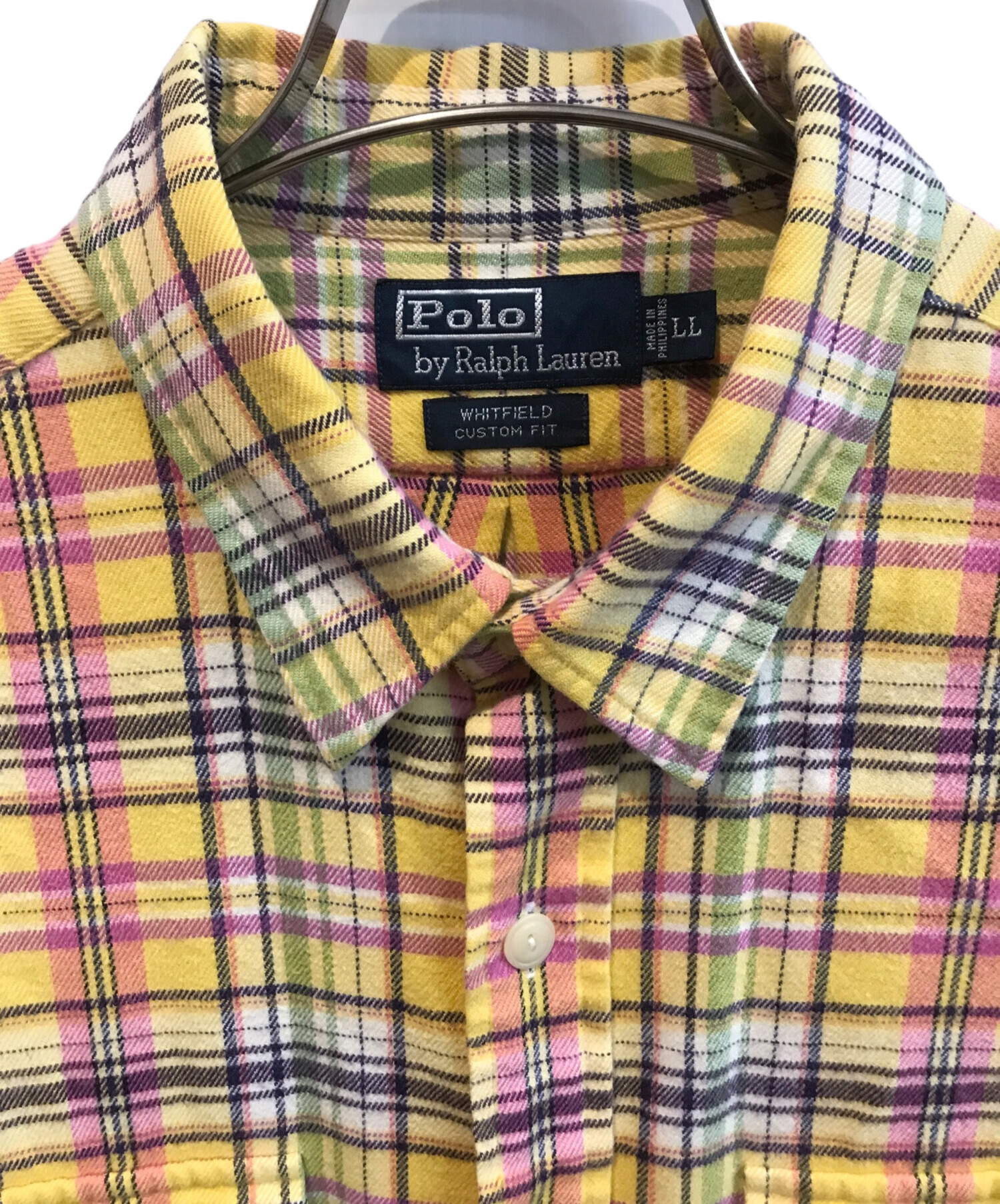 【新品】RALPH LAUREN スリムフィット チェック柄 シャツ イエロー 中古・古着通販】POLO RALPH LAUREN (ポロ・ラルフローレン) チェック