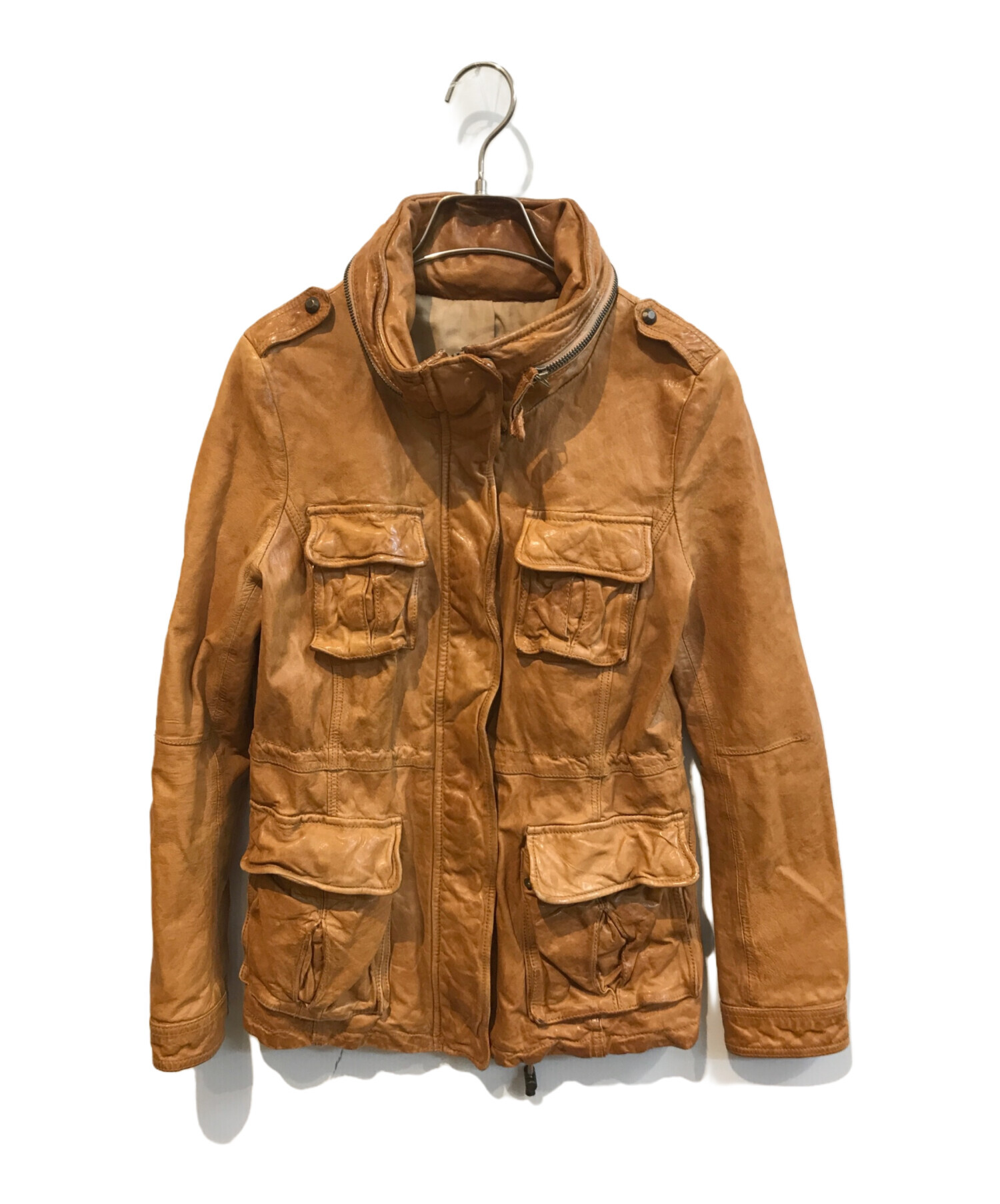 GOA ゴア キャメル レザー ジャケット フード付き 中古・古着通販】goa (ゴア) レザージャケット ベージュ サイズ:Free