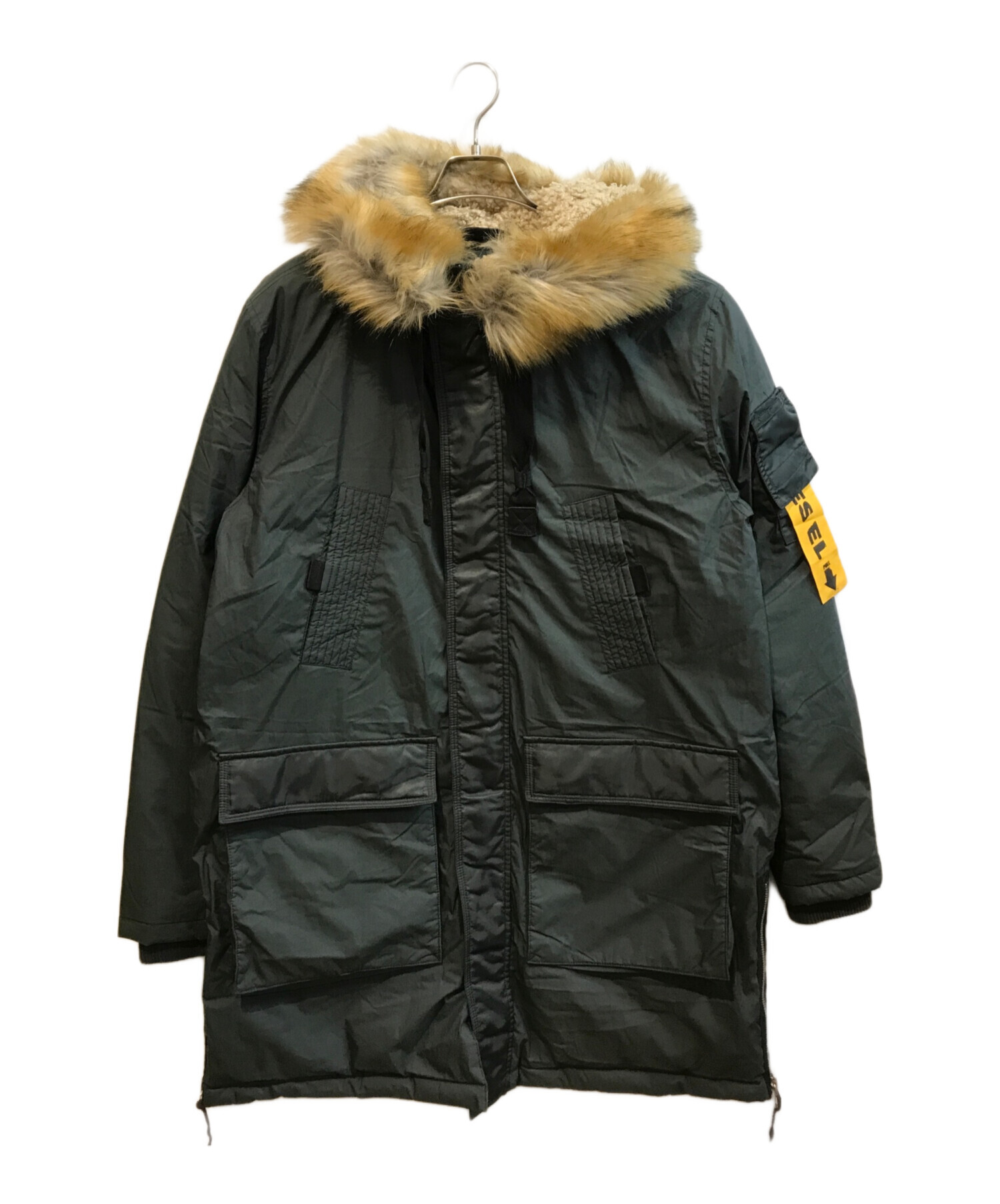 中古・古着通販】DIESEL (ディーゼル) 中綿ミリタリーコート グリーン 