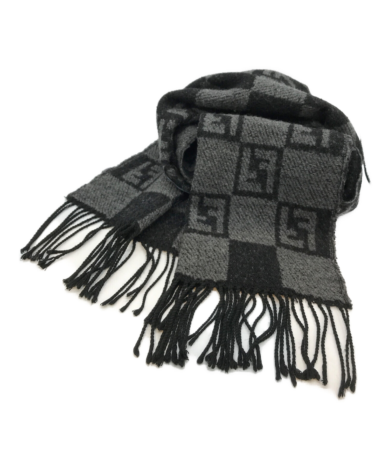 【未使用】【美品】フェンディ　マフラー 32x160cm 中古・古着通販】FENDI (フェンディ) マフラー 毛羽立ち有 ブラック