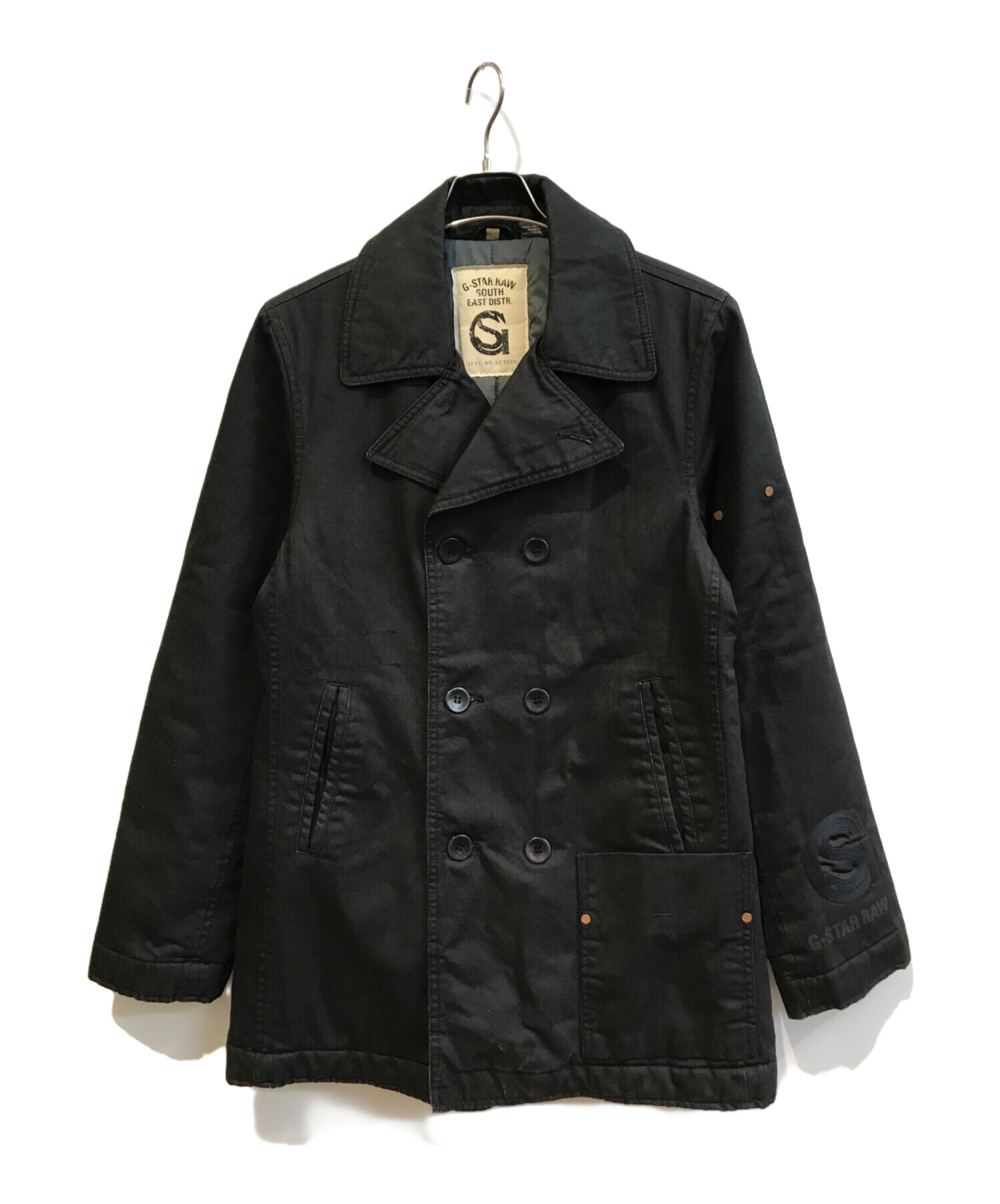 中古・古着通販】G-STAR RAW (ジースターロゥ) 中綿Pコート ブラック