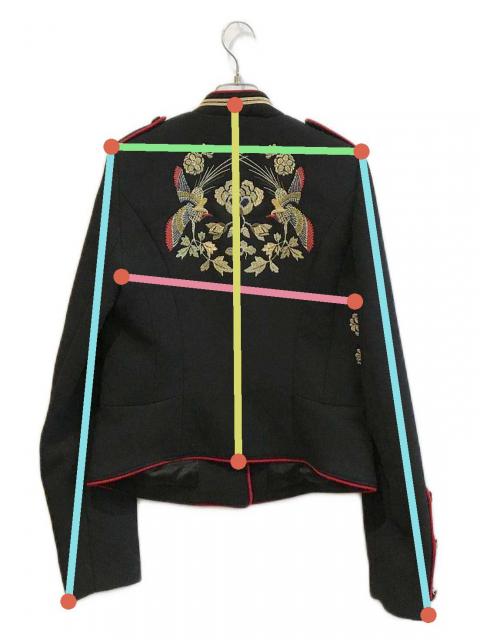 中古・古着通販】ZARA (ザラ) 和柄刺繍ナポレオンジャケット ブラック