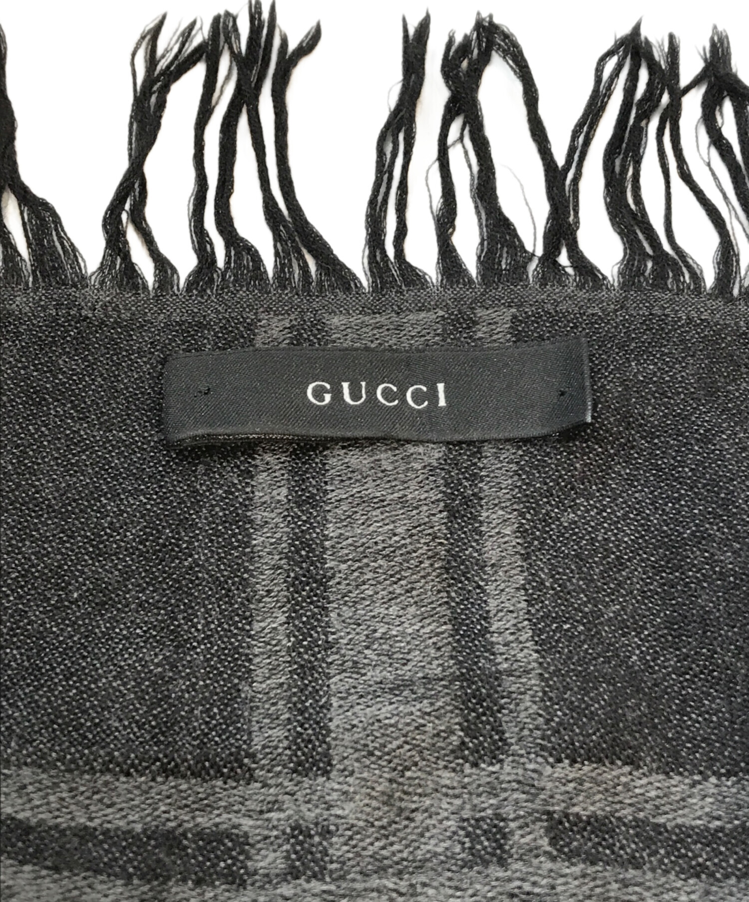 GUCCIグッチ フォックスファー　ストール GUCCI グッチフォックスファー付き大判ストール GUCCI】【GG柄