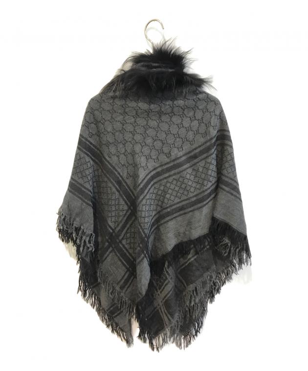 中古・古着通販】GUCCI (グッチ) フォックスファーストール ブラック