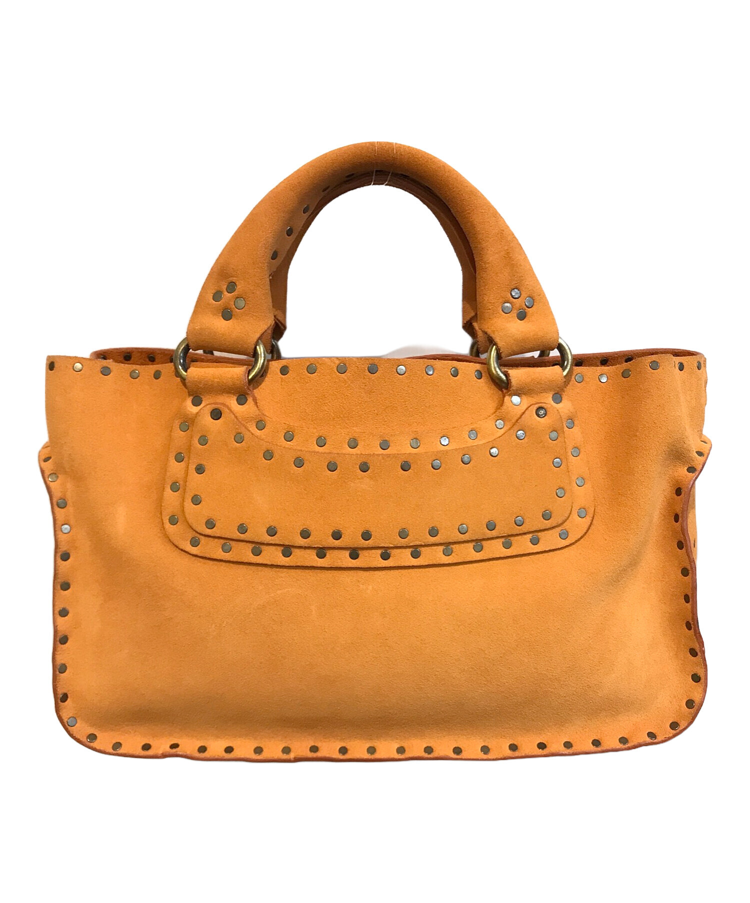 中古・古着通販】CELINE (セリーヌ) スタッズハンドバッグ ベージュ 
