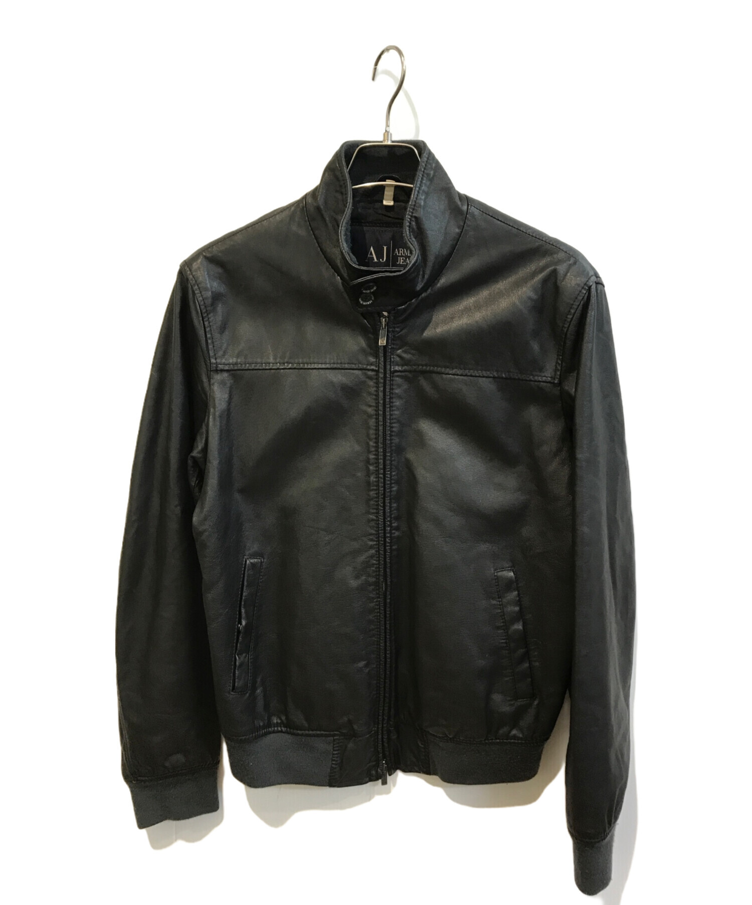 ARMANI JEANS レザージャケット　牛革　Mサイズ相当 中古・古着通販】ARMANI JEANS (アルマーニジーンズ) レザージャケット