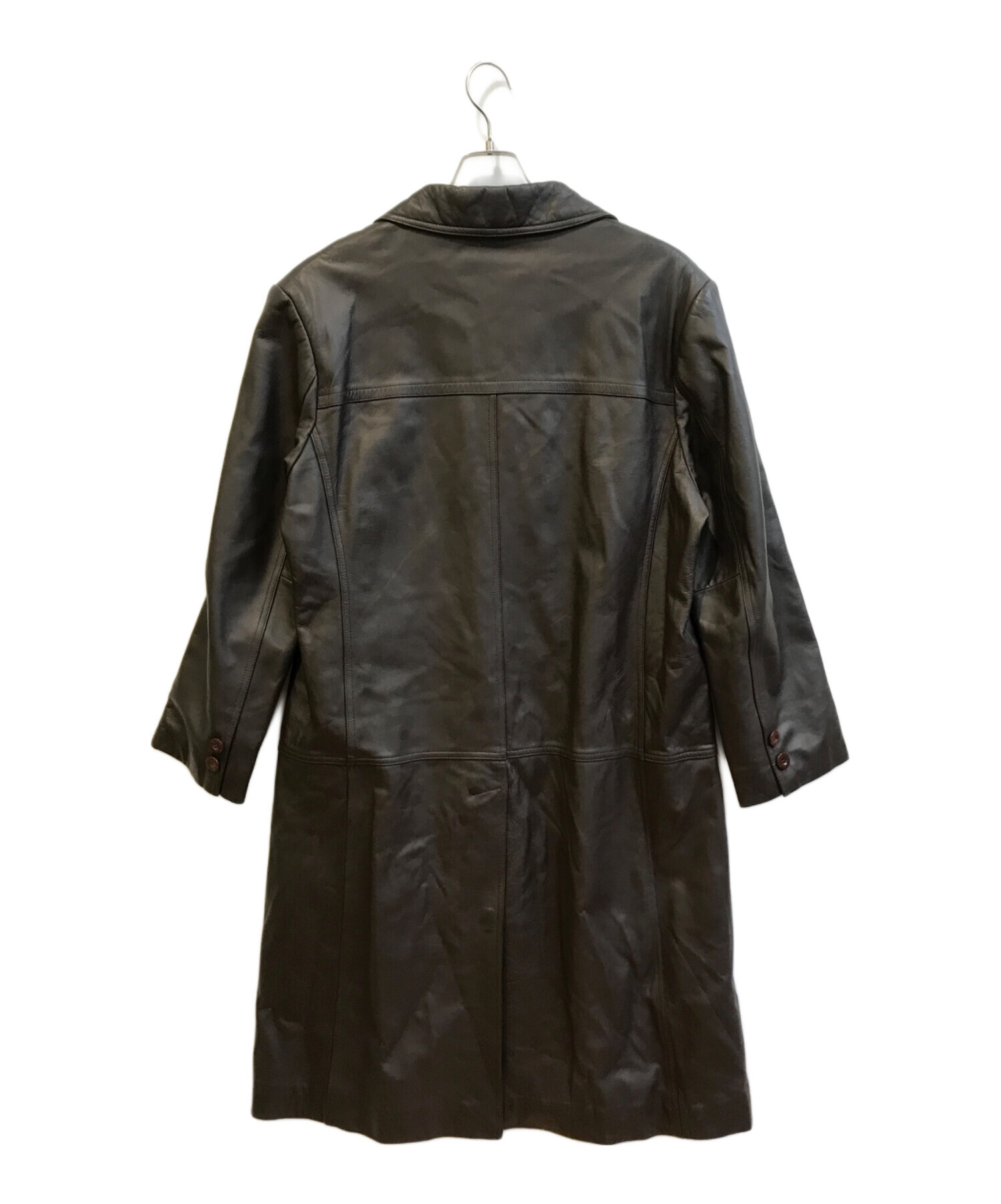 中古・古着通販】BALMAIN (バルマン) ラムレザーコート ブラウン