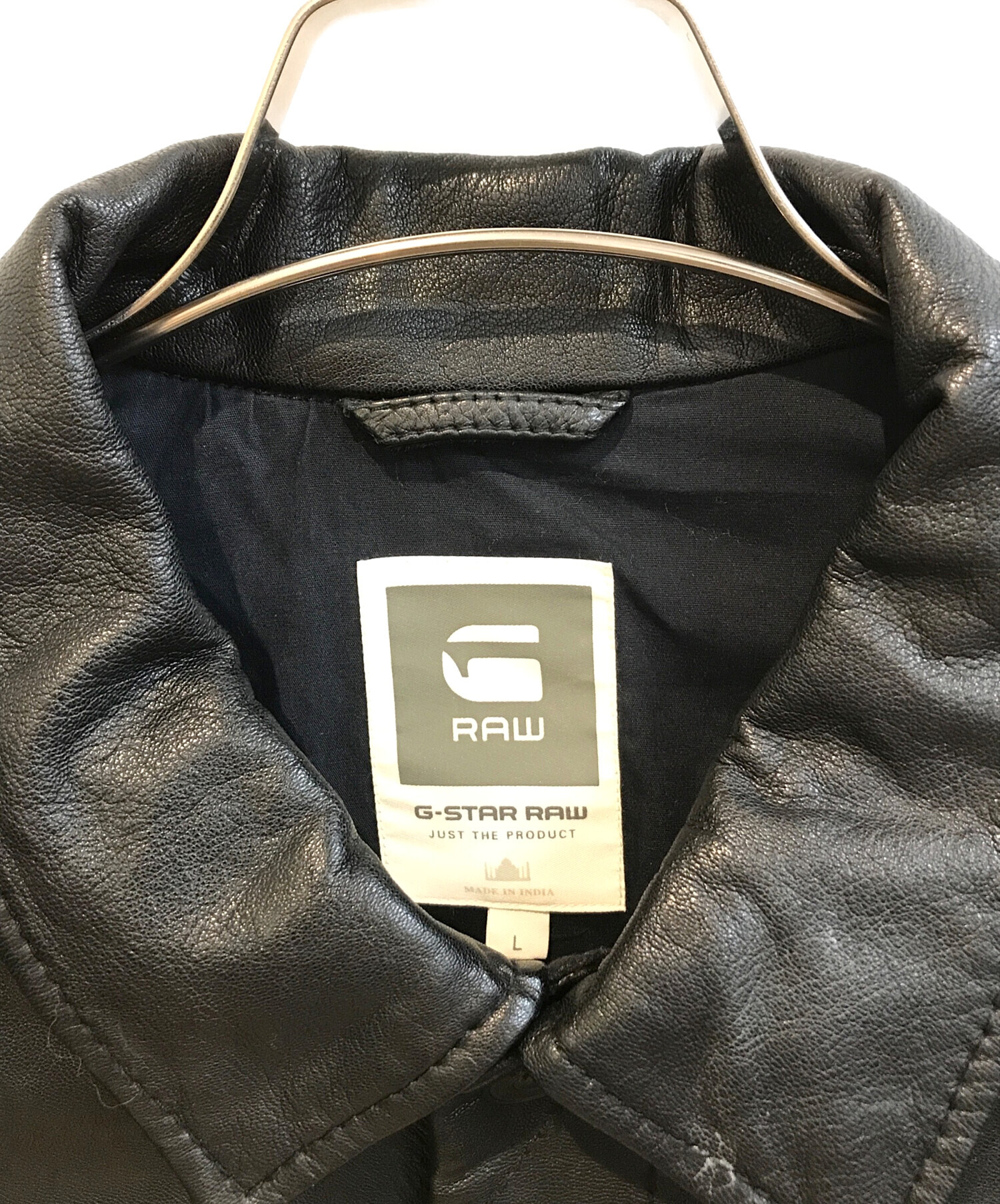 G-Star RAW　ブラックレザーシャツジャケット　羊革　S Biker Leather Jacket | ブラック | G-STAR® JP