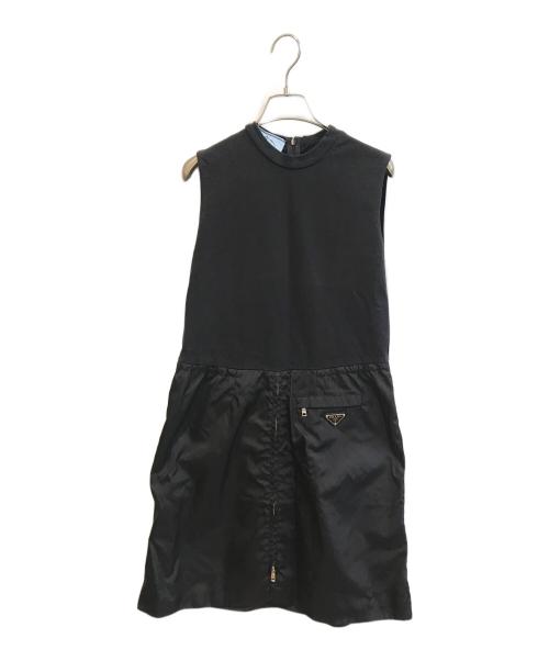 中古・古着通販】PRADA (プラダ) ナイロン切替ノースリーブワンピース