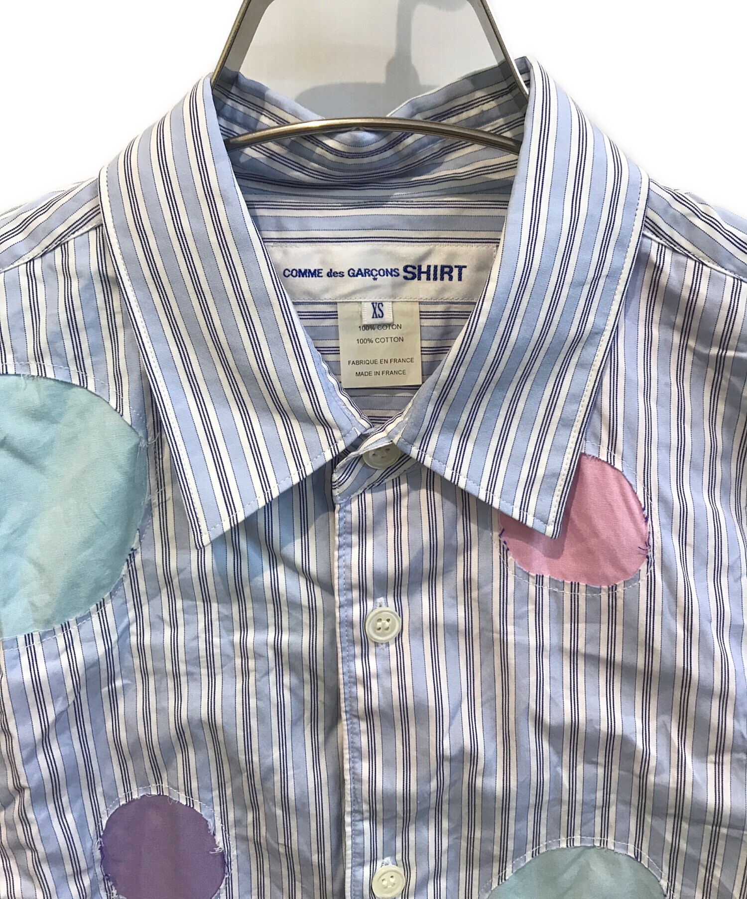 COMME des GARCONS SHIRT 90s 刺繍 ストライプシャツ COMME des GARCONS SHIRT コムデギャルソン シャツCOMME ストラップ