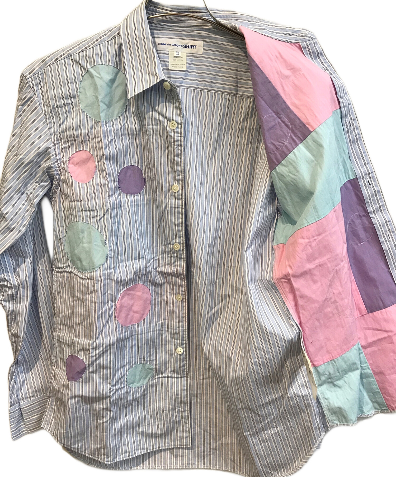 COMME des GARCONS SHIRT 90s 刺繍 ストライプシャツ 中古・古着通販】COMME des GARCONS SHIRT (コムデギャルソンシャツ