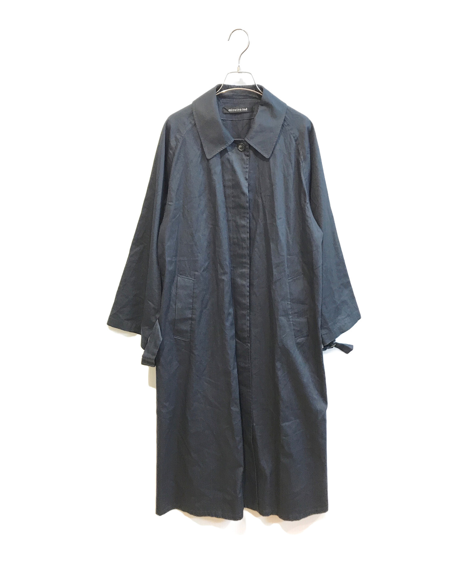 中古・古着通販】mizuiro-ind (ミズイロインド) ロングコート ネイビー 