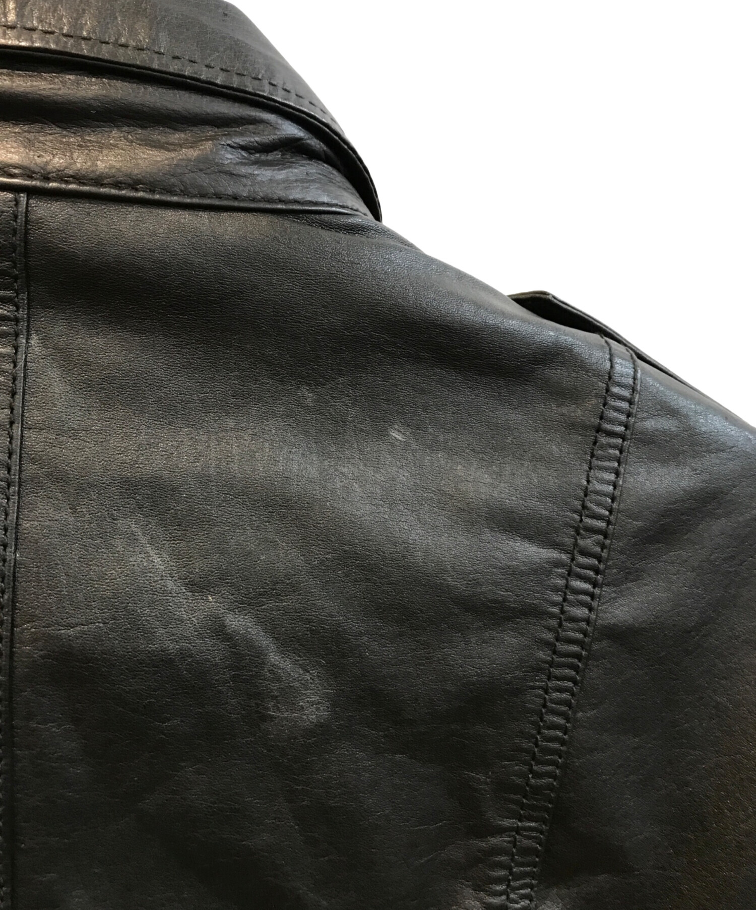 中古・古着通販】SHELLAC (シェラック) レザージャケット ブラック