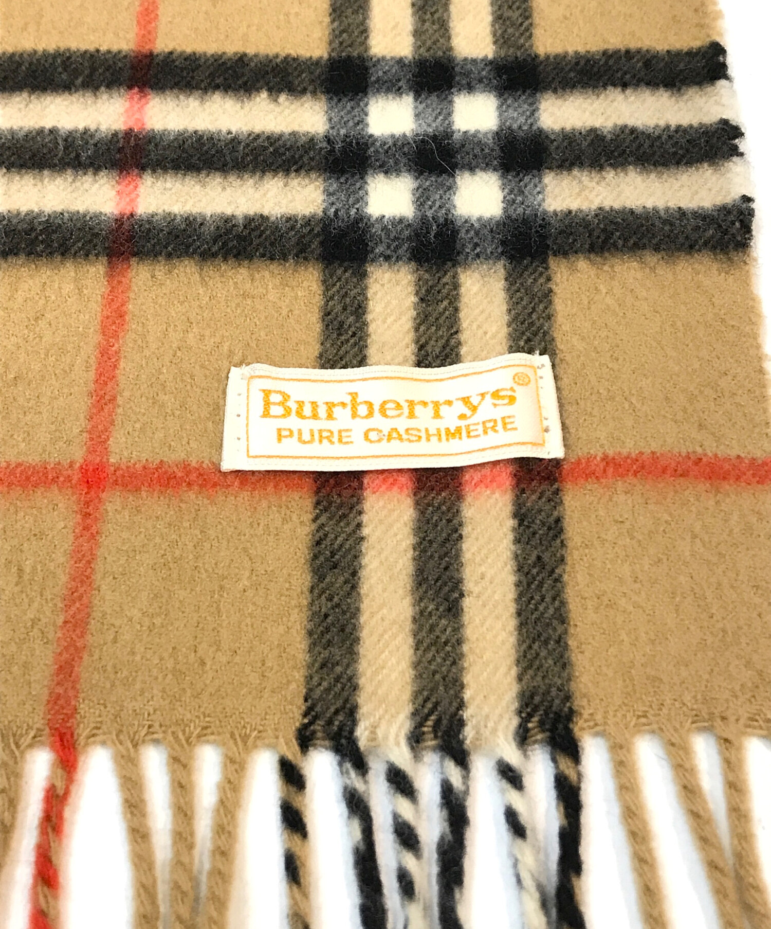 バーバリーズ　カシミヤマフラー　ノバチェック　ベージュ　ほぼ未使用 中古・古着通販】Burberry's (バーバリーズ) ノバチェックカシミヤ
